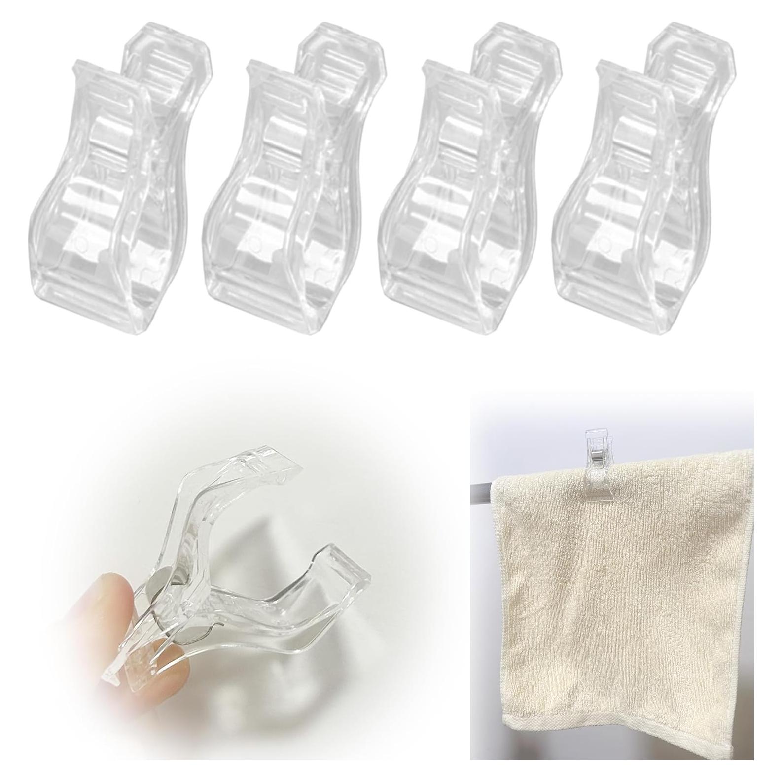 4 Clips para Toallas de Cocina XLANMAY - Transparente 5cm
