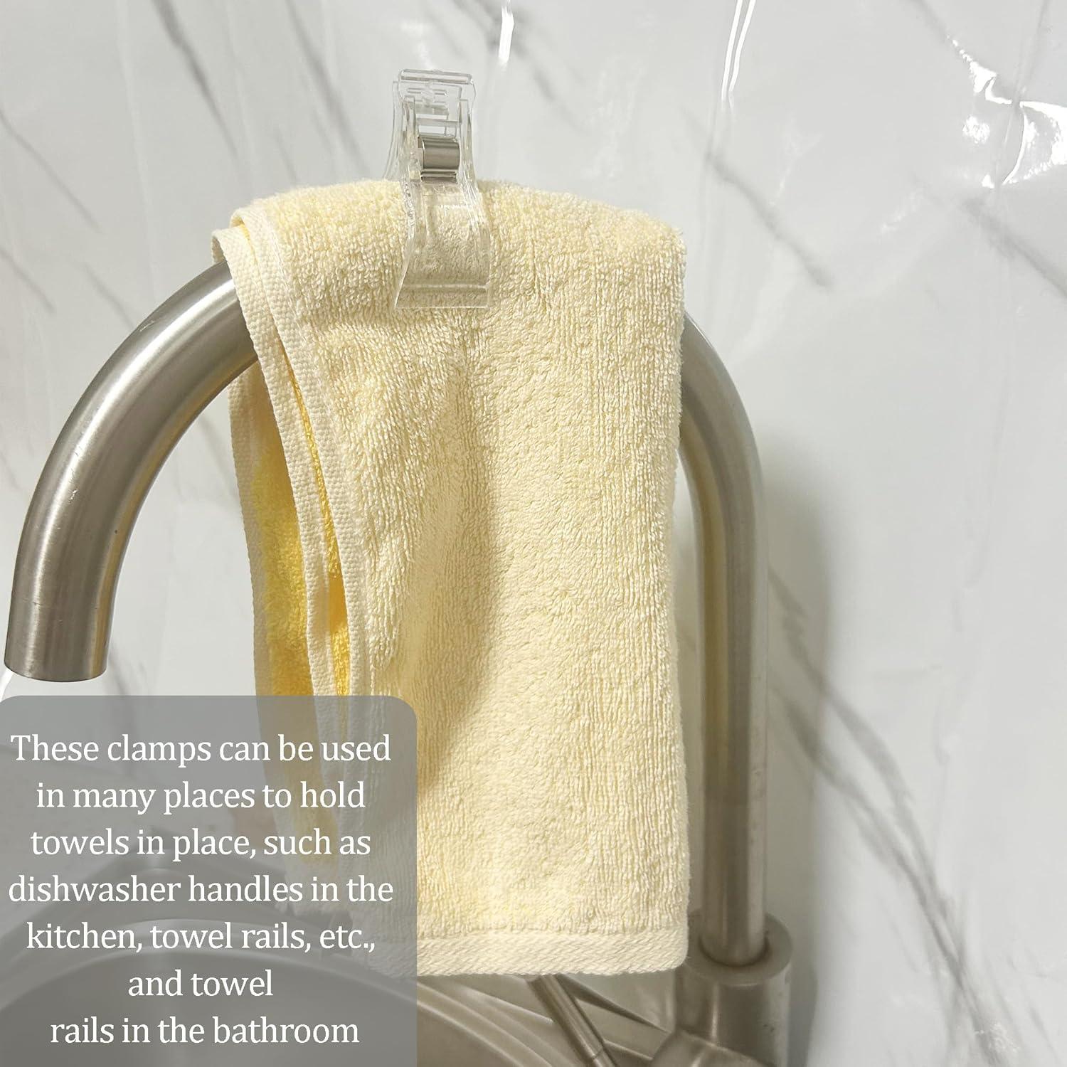 4 Clips para Toallas de Cocina XLANMAY - Transparente 5cm