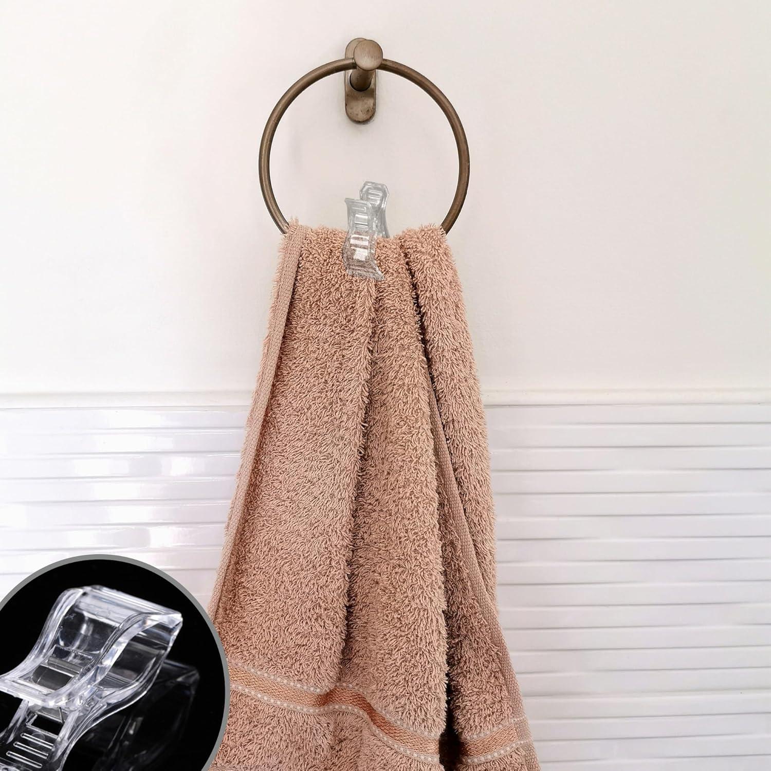 4 Clips para Toallas de Cocina XLANMAY - Transparente 5cm