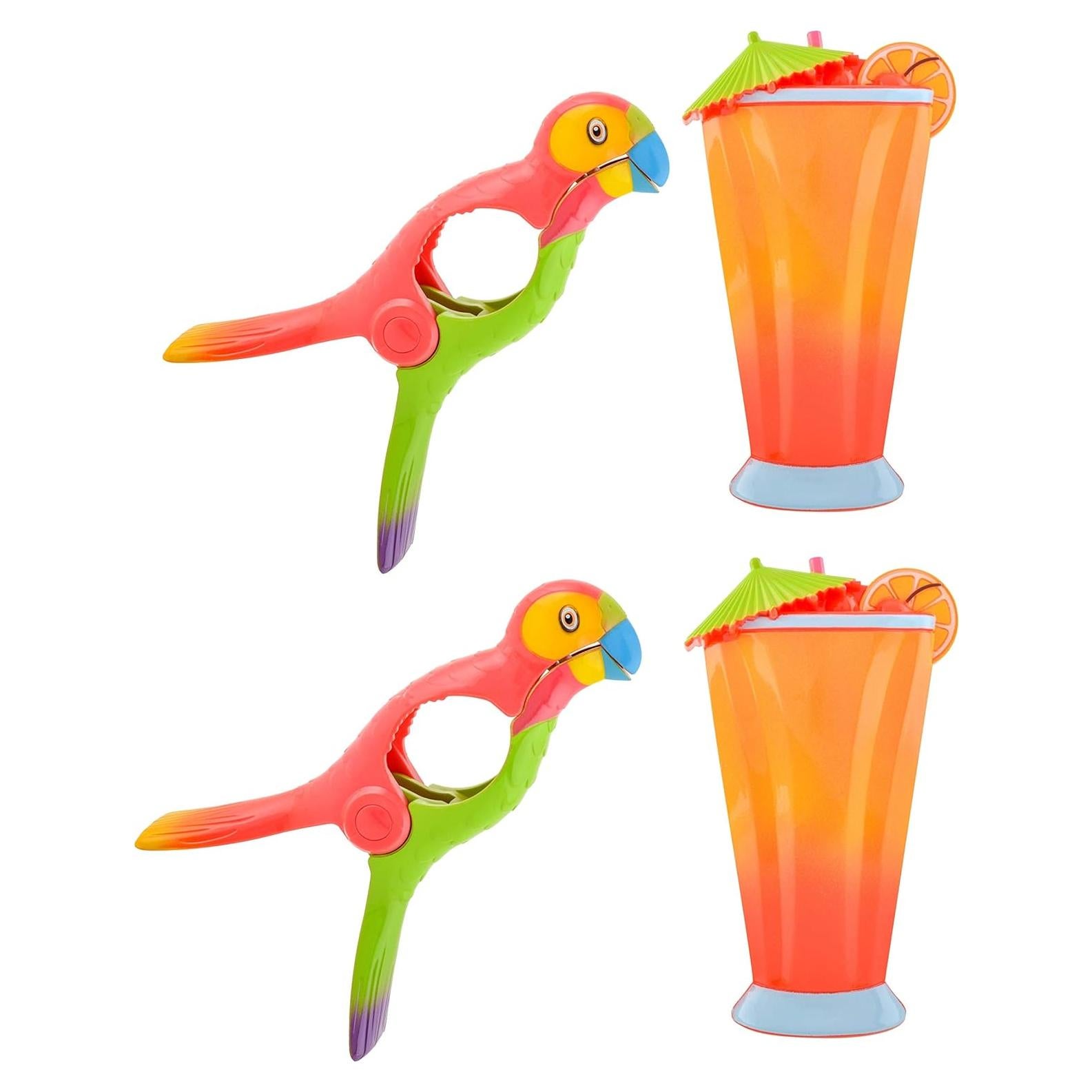 Clips para Toallas de Playa O2COOL - Paquete de 2 Loro/Cóctel