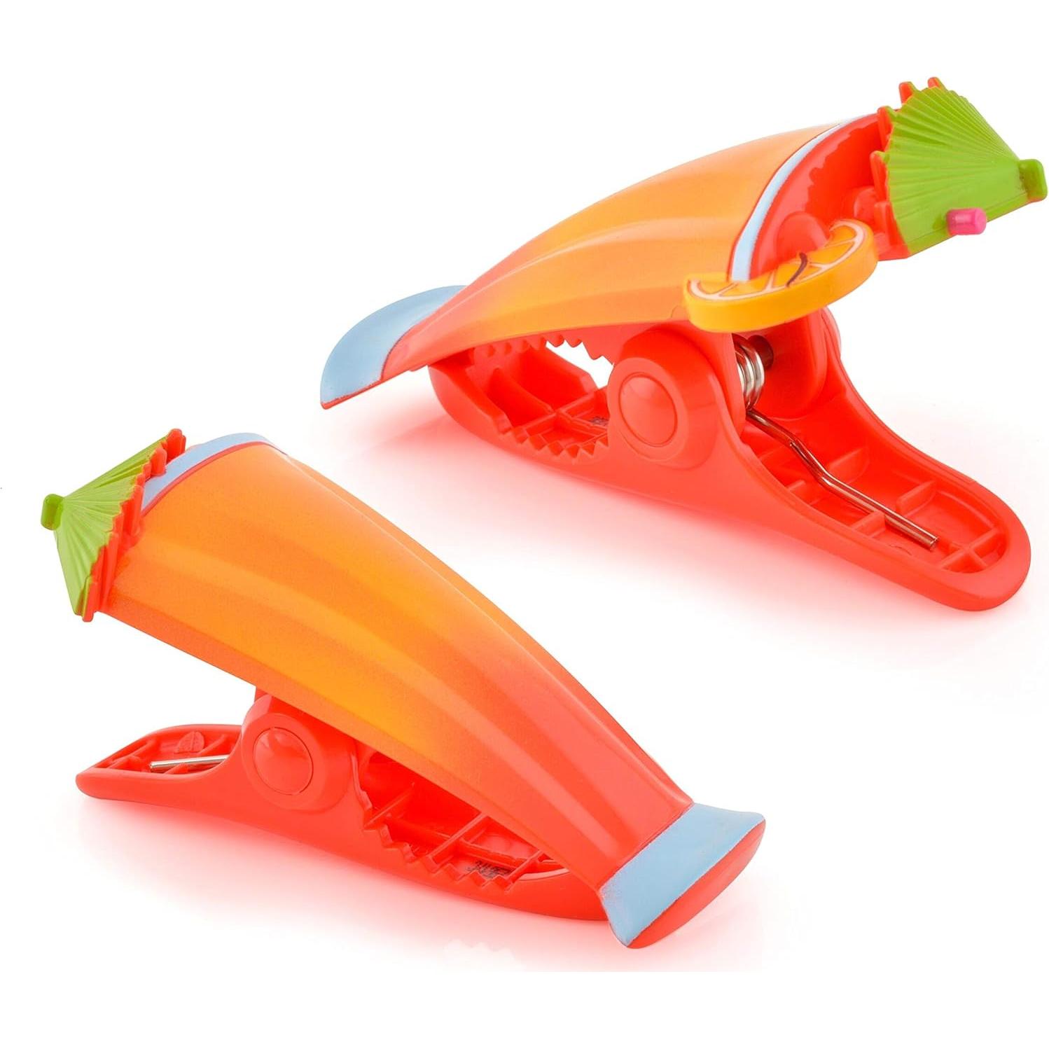 Clips para Toallas de Playa O2COOL - Paquete de 2 Loro/Cóctel