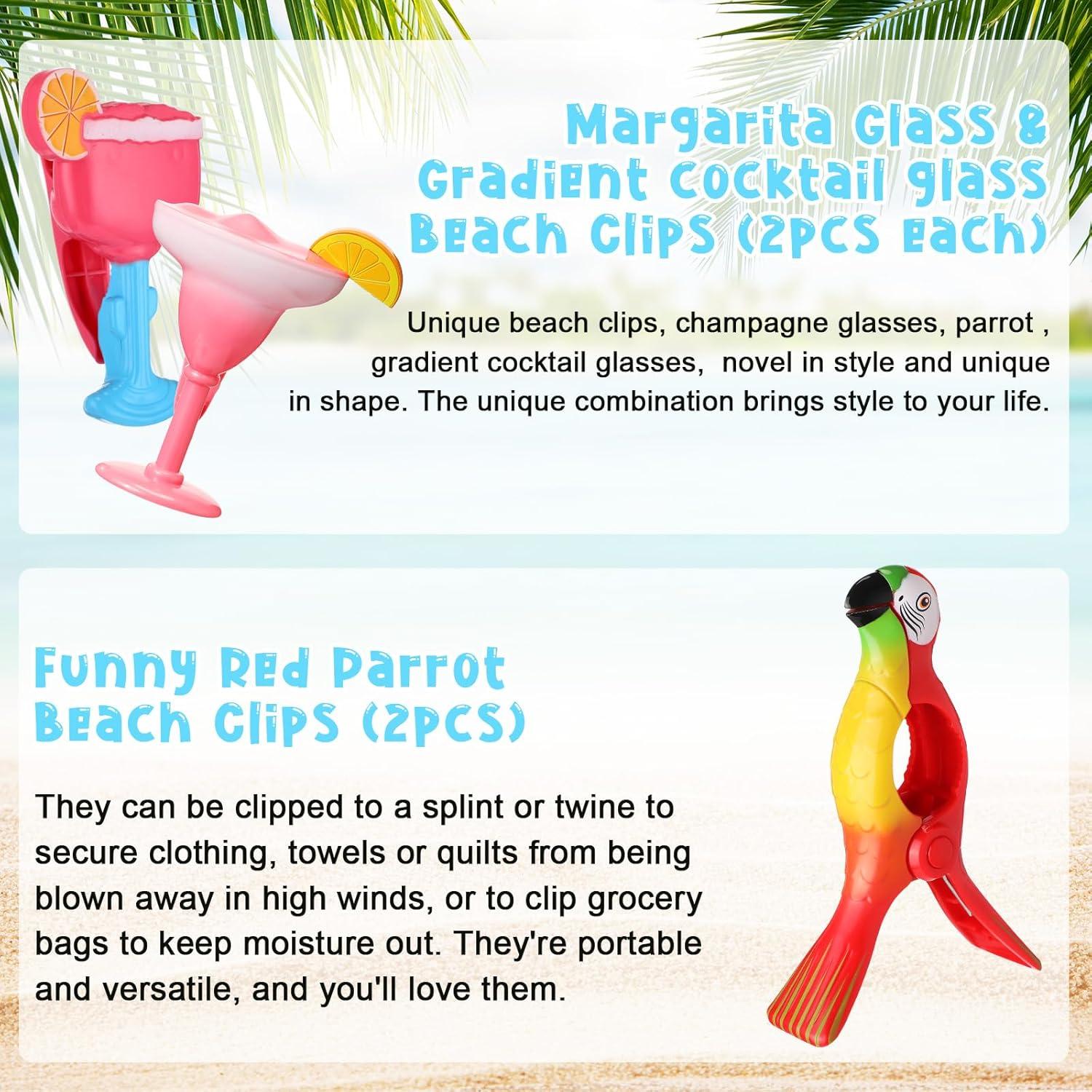 Clips para Toallas de Playa Honoson - 12 Pcs Vibrantes