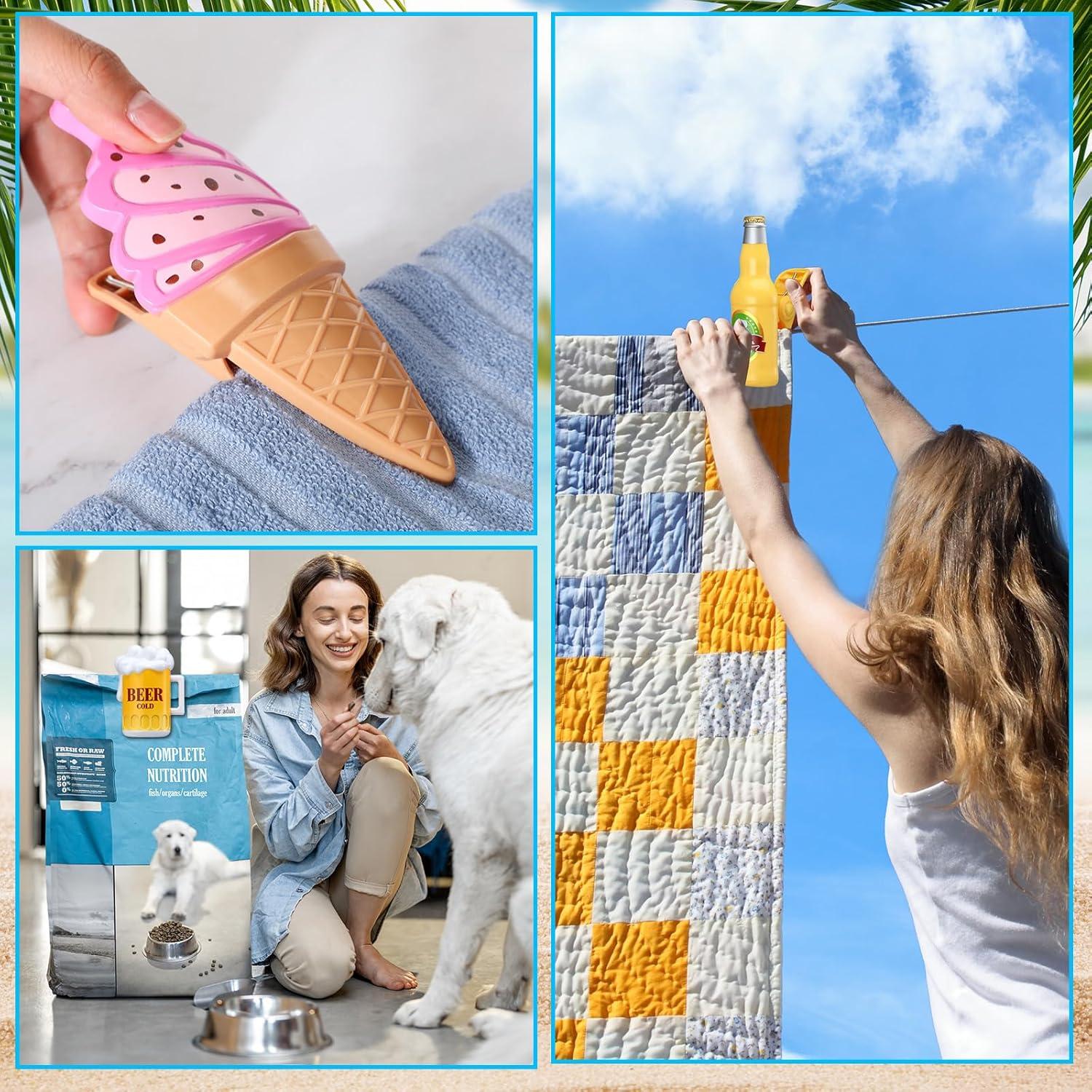 Clips para Toallas de Playa Honoson - 12 Pcs Vibrantes