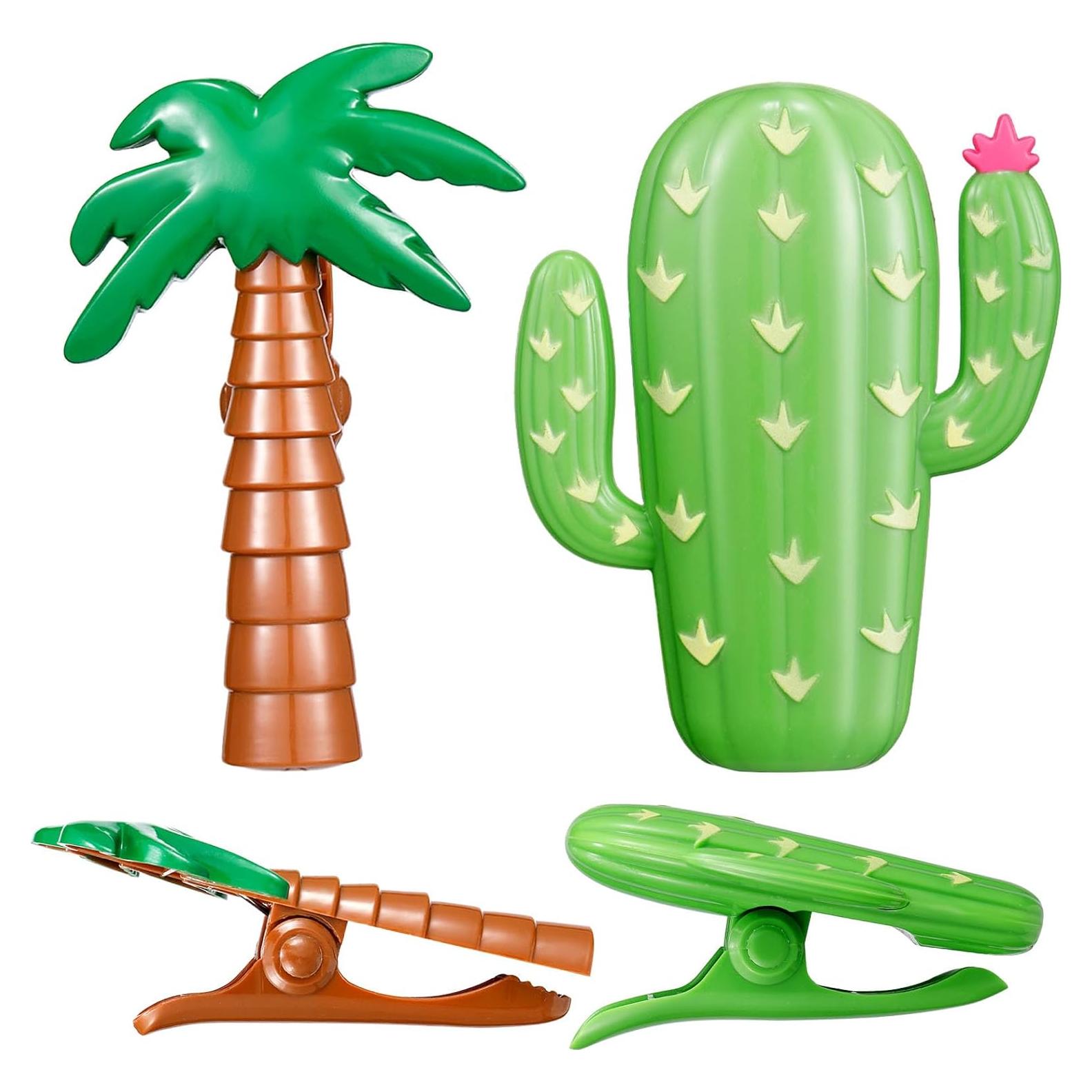 Jetec Clips de Toalla de Playa 4 Piezas Cactus y Coco 12 cm