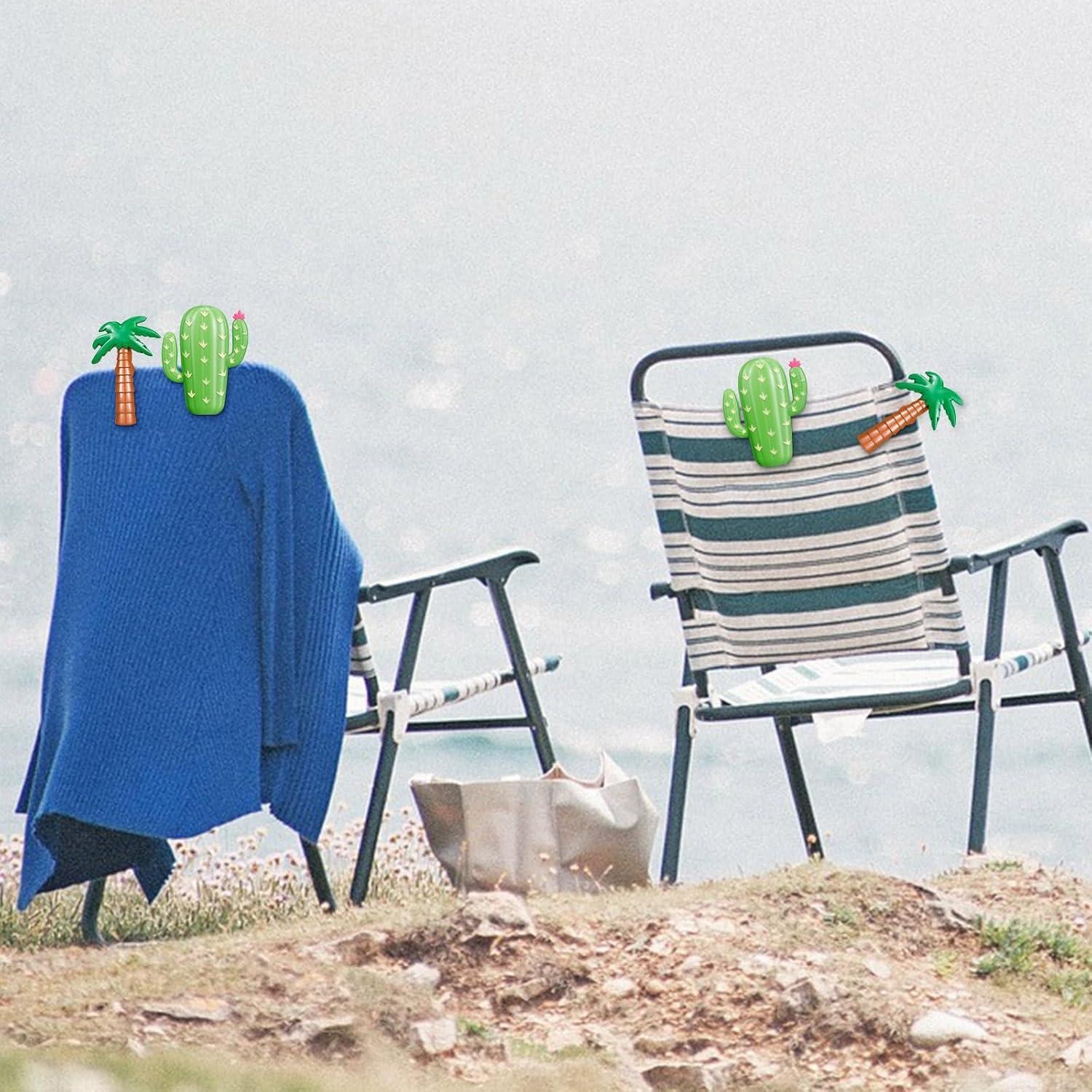 Jetec Clips de Toalla de Playa 4 Piezas Cactus y Coco 12 cm