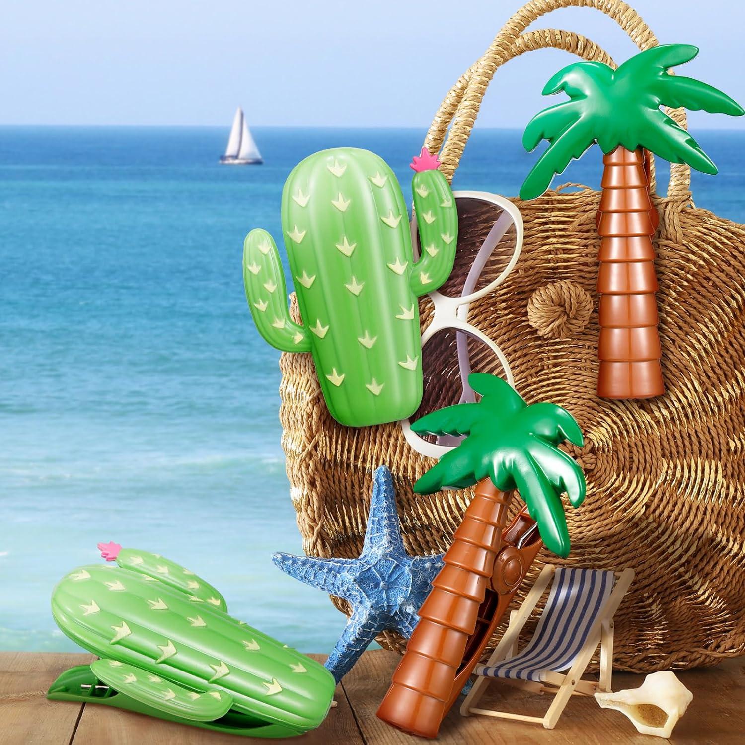 Jetec Clips de Toalla de Playa 4 Piezas Cactus y Coco 12 cm