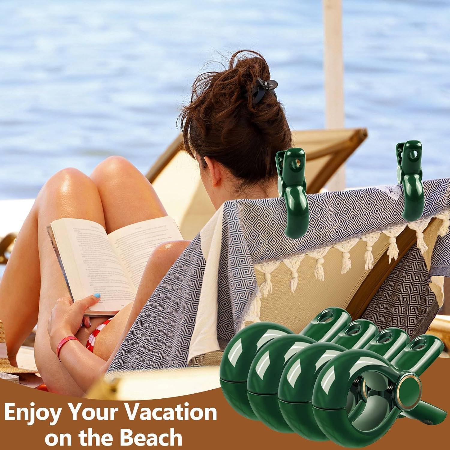 Pinzas para Toallas de Playa Dreecy Jumbo Verde 4 Pcs