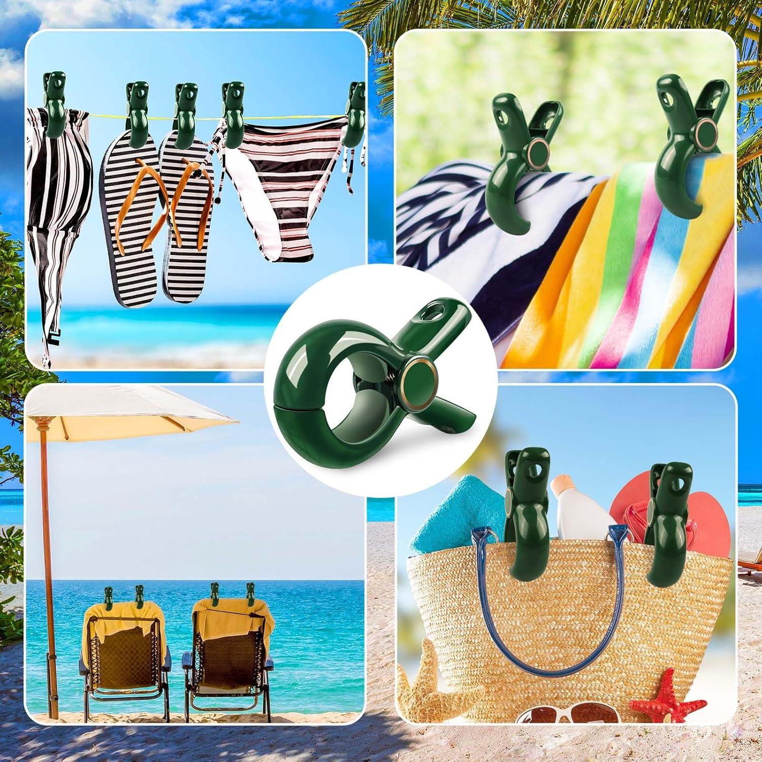 Pinzas para Toallas de Playa Dreecy Jumbo Verde 4 Pcs