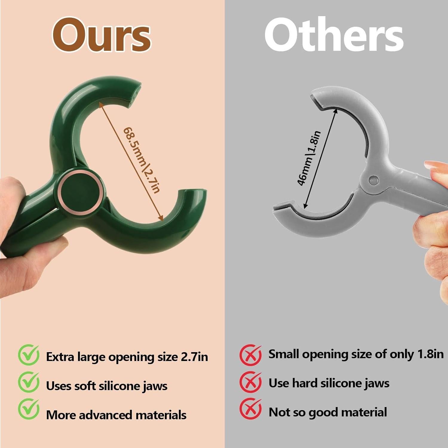 Pinzas para Toallas de Playa Dreecy Jumbo Verde 4 Pcs