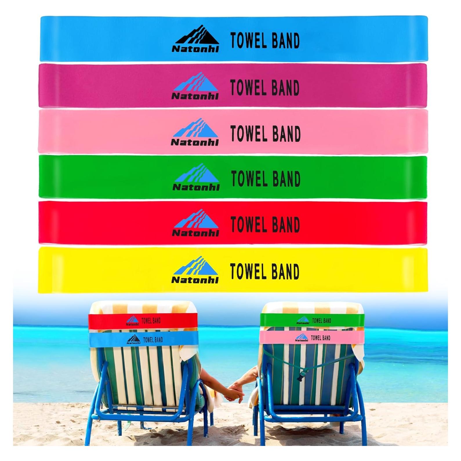 Bandas de Toalla Natonhi 6 Piezas para Sillas de Playa