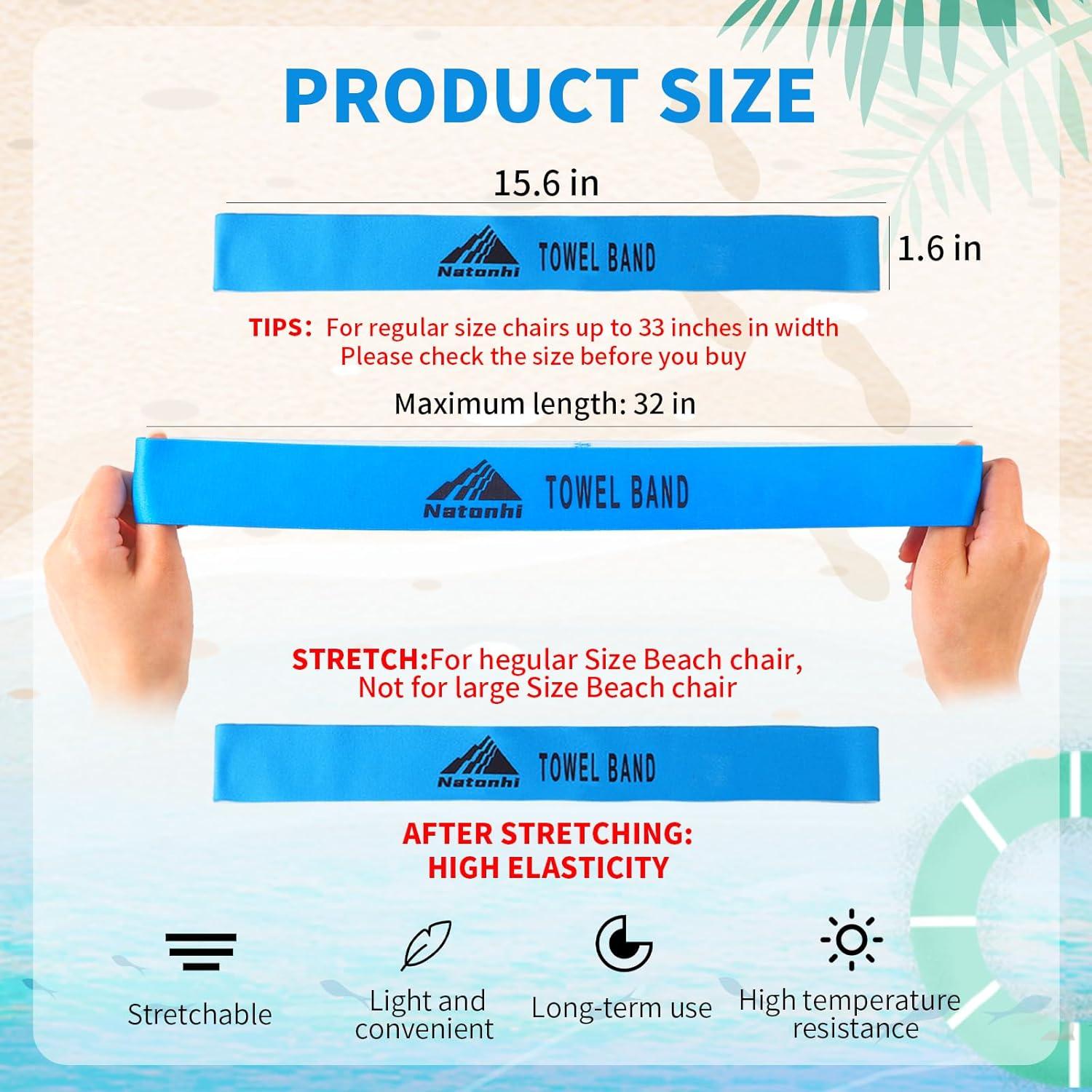 Bandas de Toalla Natonhi 6 Piezas para Sillas de Playa