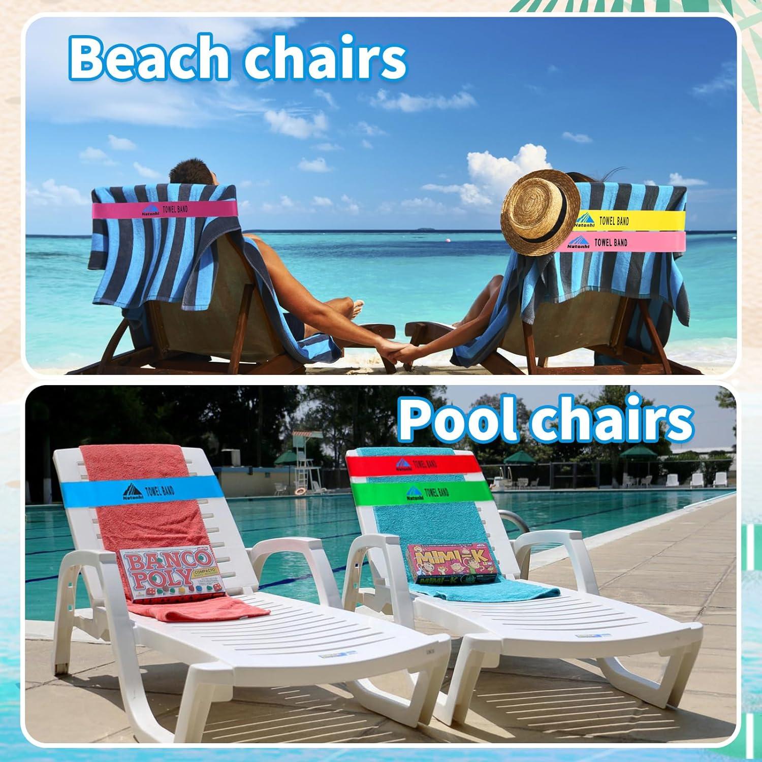 Bandas de Toalla Natonhi 6 Piezas para Sillas de Playa