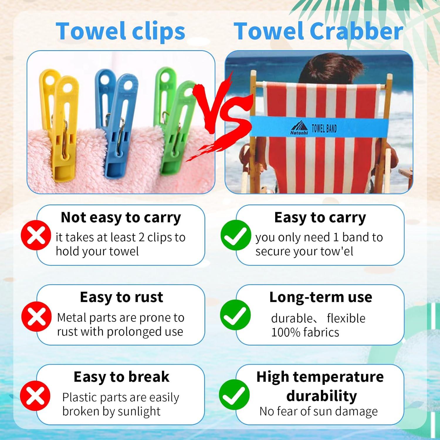 Bandas de Toalla Natonhi 6 Piezas para Sillas de Playa