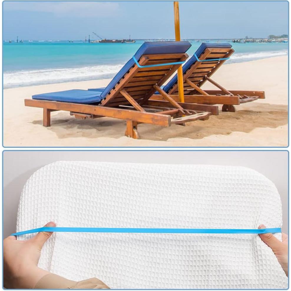 10 Bandas de Toalla de Playa Prudiut - Silicona Estirable 30 cm