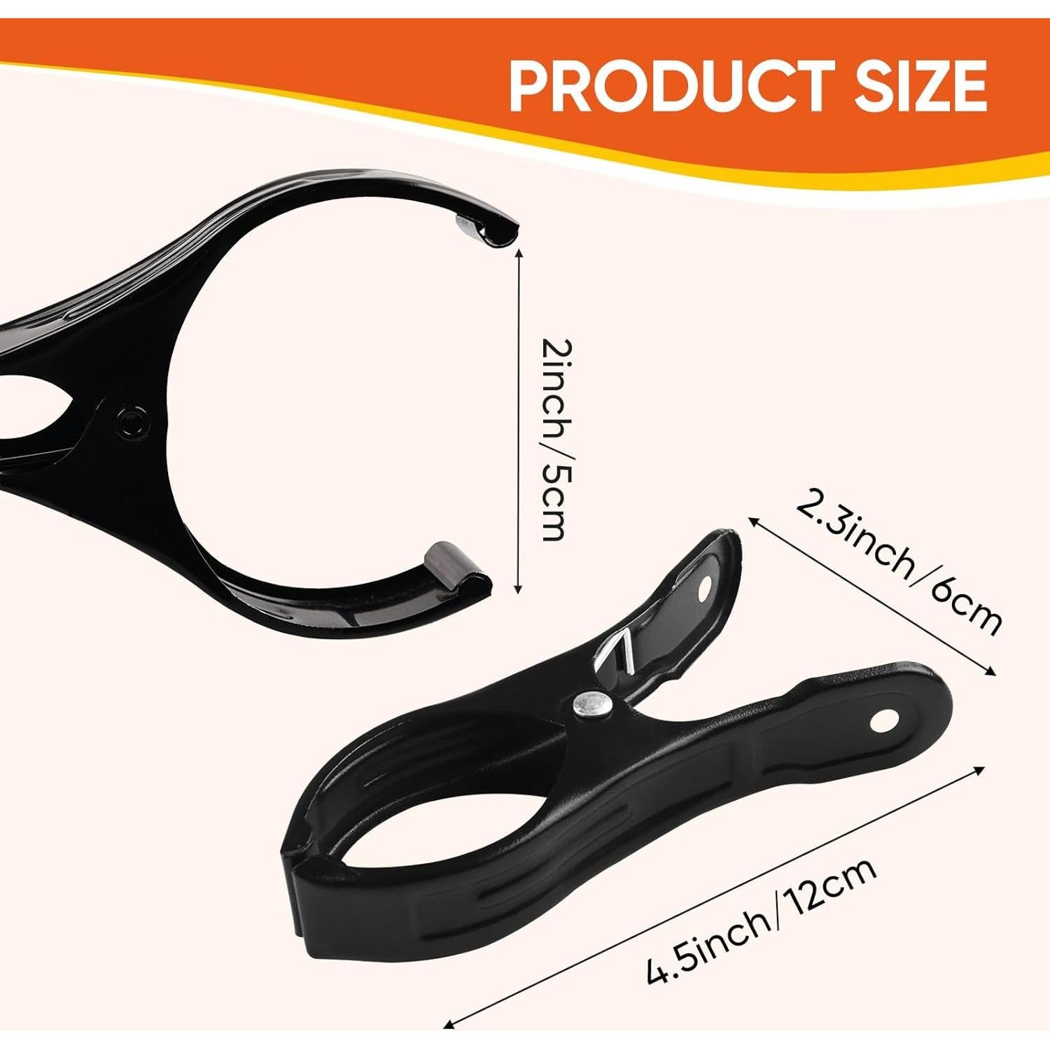 Paquete de 10 Clips de Toalla de Playa Dapute Metal Negro