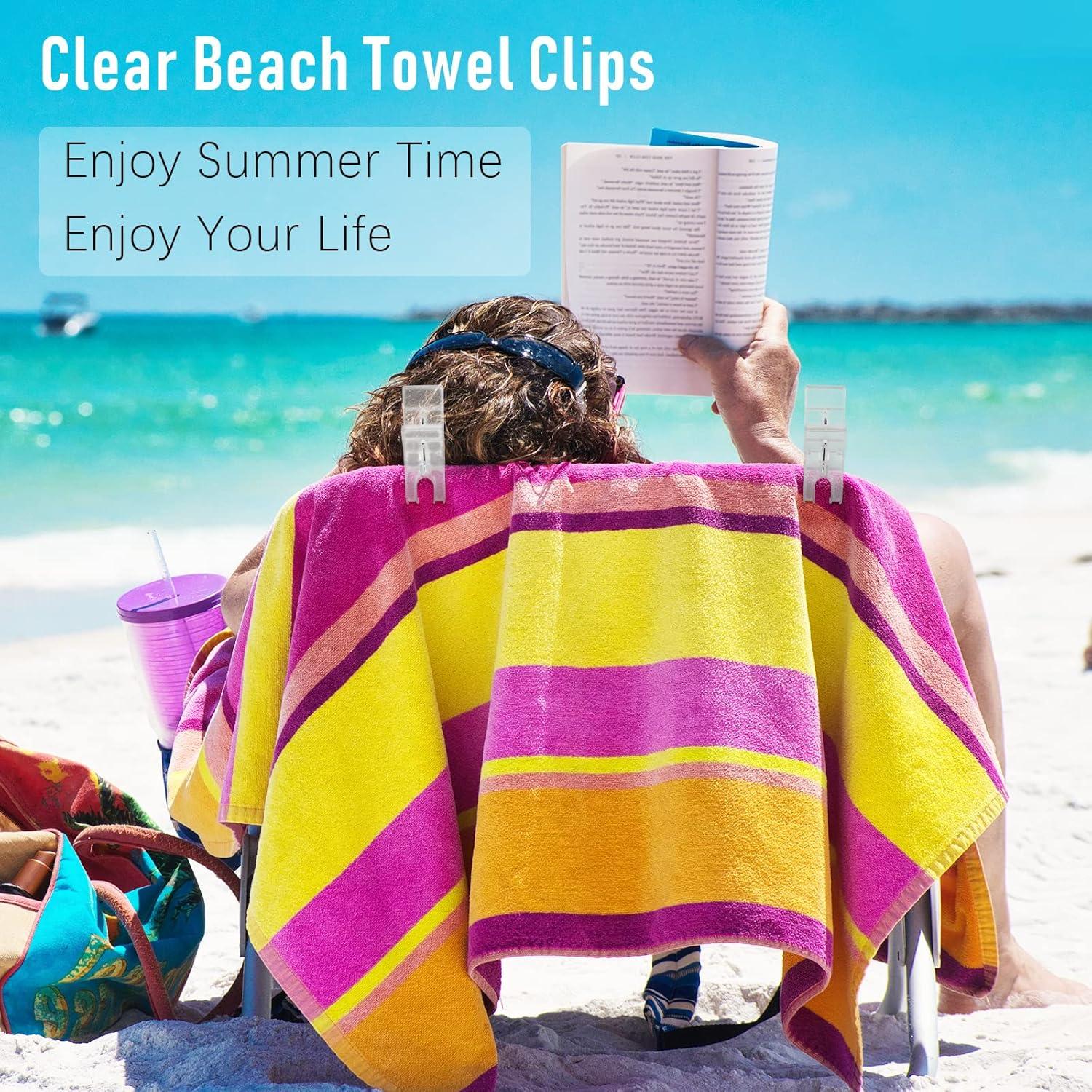 Pinzas para Toallas de Playa Lzttyee - Juego de 8 Clips Antiviento