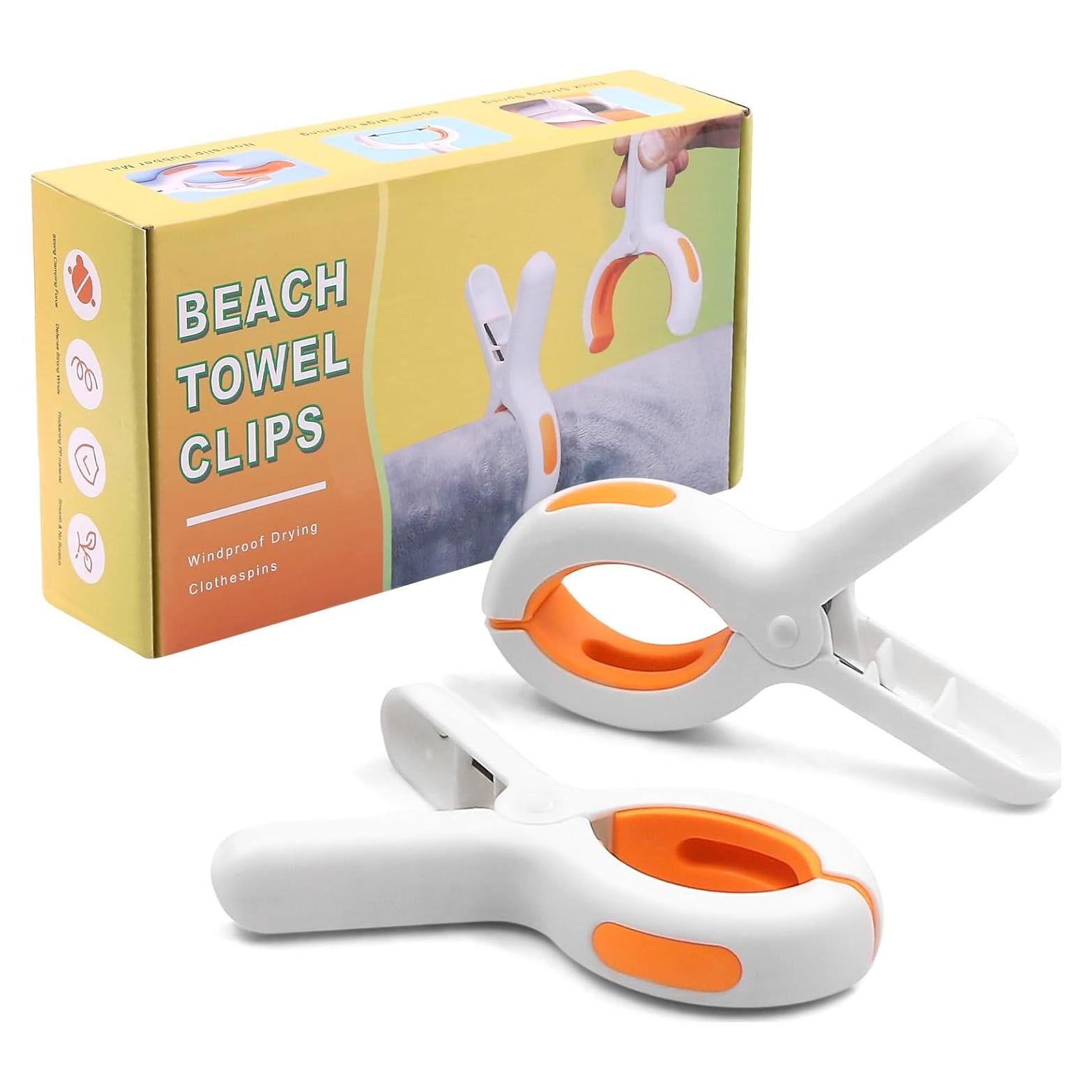 Pinzas para Toallas de Playa Coideal 6 Pcs Plástico Naranja