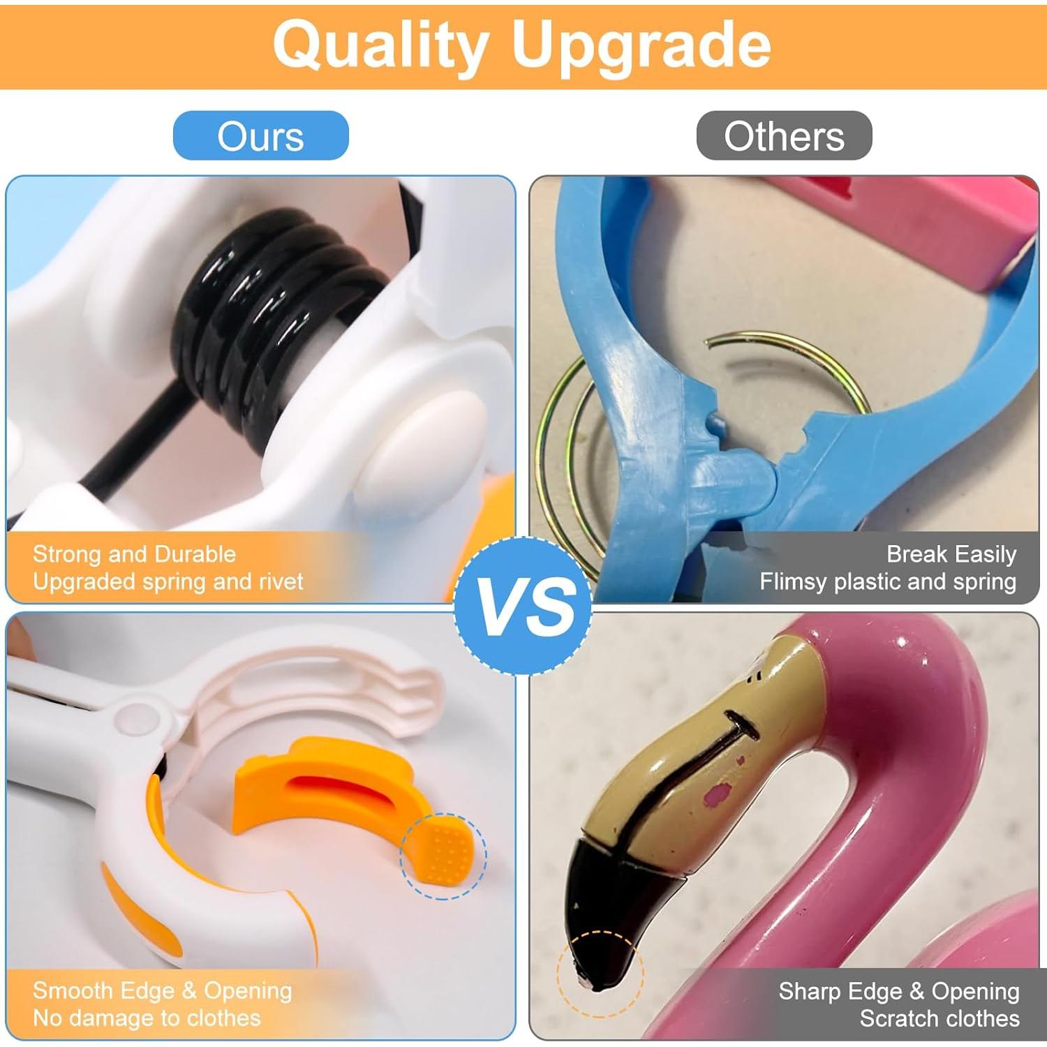 Pinzas para Toallas de Playa Coideal 6 Pcs Plástico Naranja