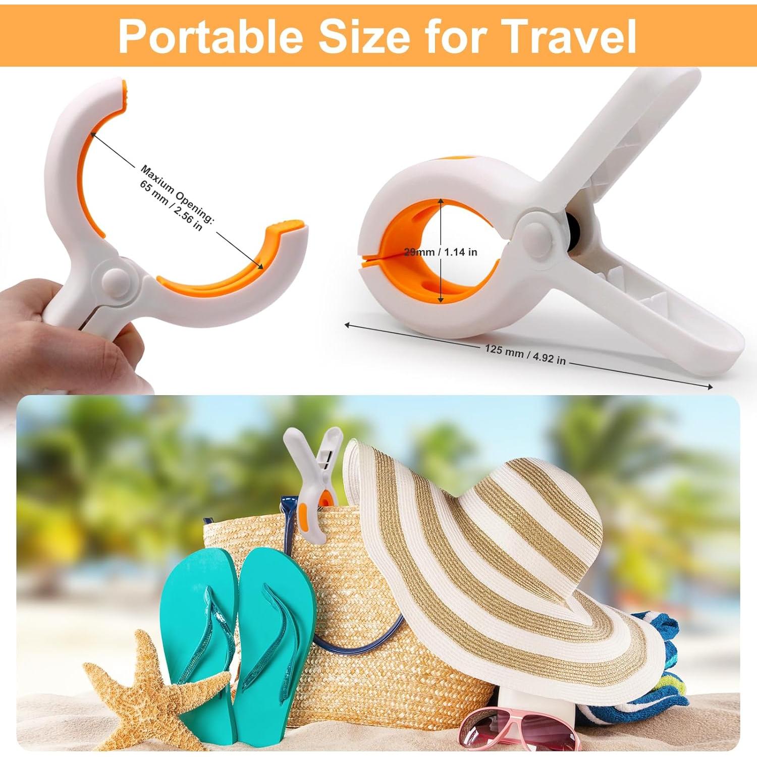 Pinzas para Toallas de Playa Coideal 6 Pcs Plástico Naranja