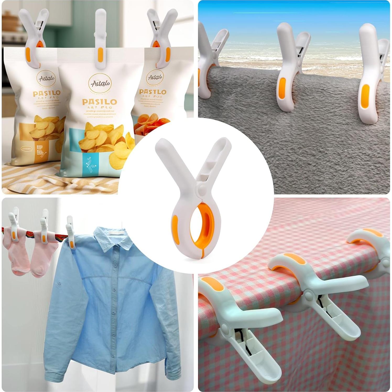 Pinzas para Toallas de Playa Coideal 6 Pcs Plástico Naranja