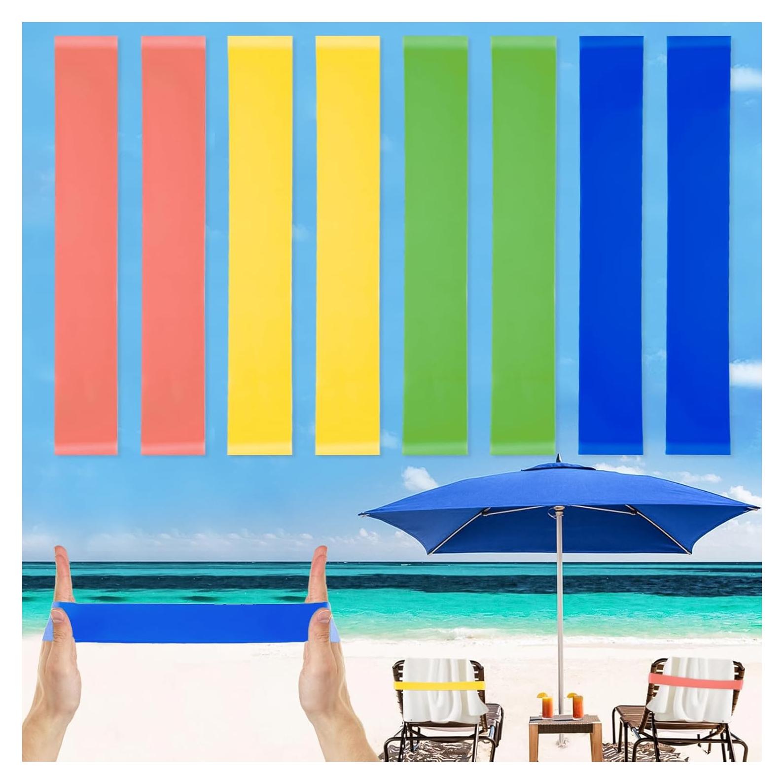 Paquete de 8 Bandas para Toallas BlissfulBlend - Goma Elástica