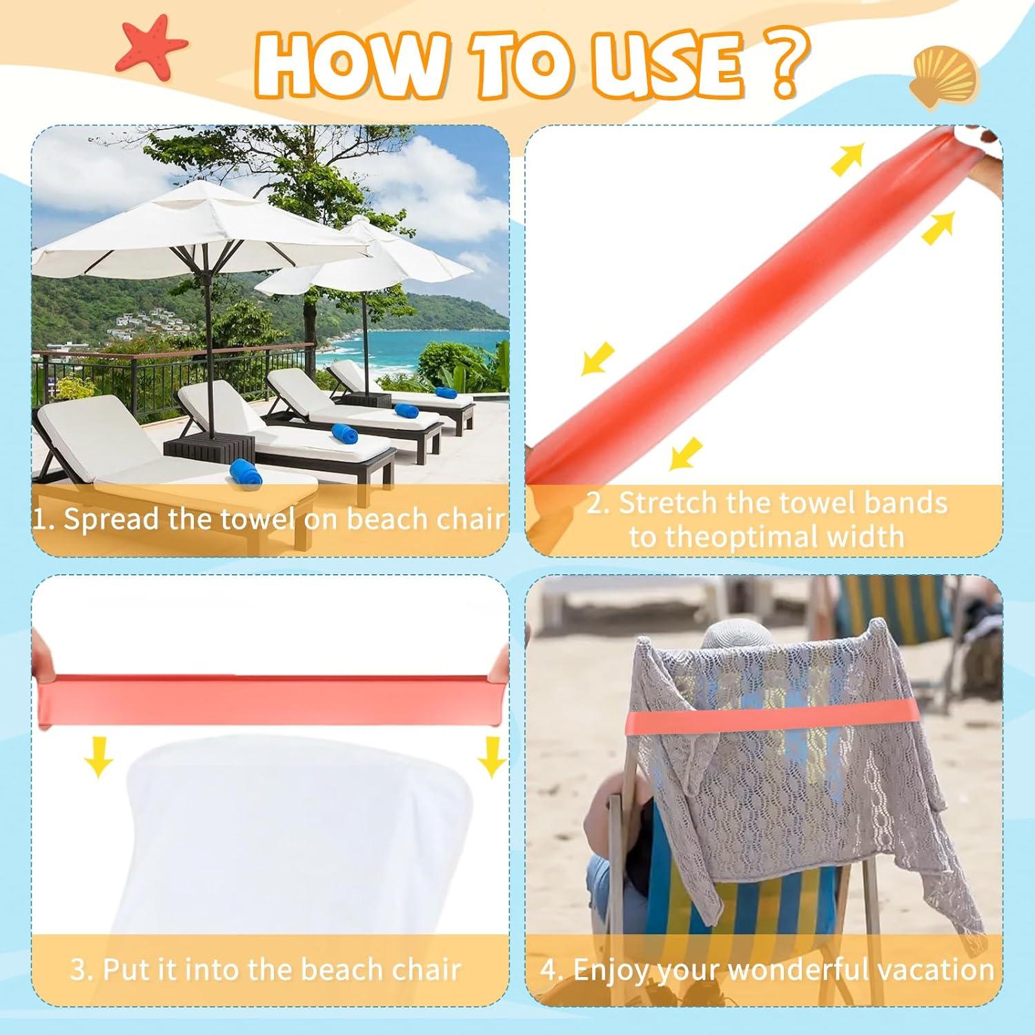 Paquete de 8 Bandas para Toallas BlissfulBlend - Goma Elástica