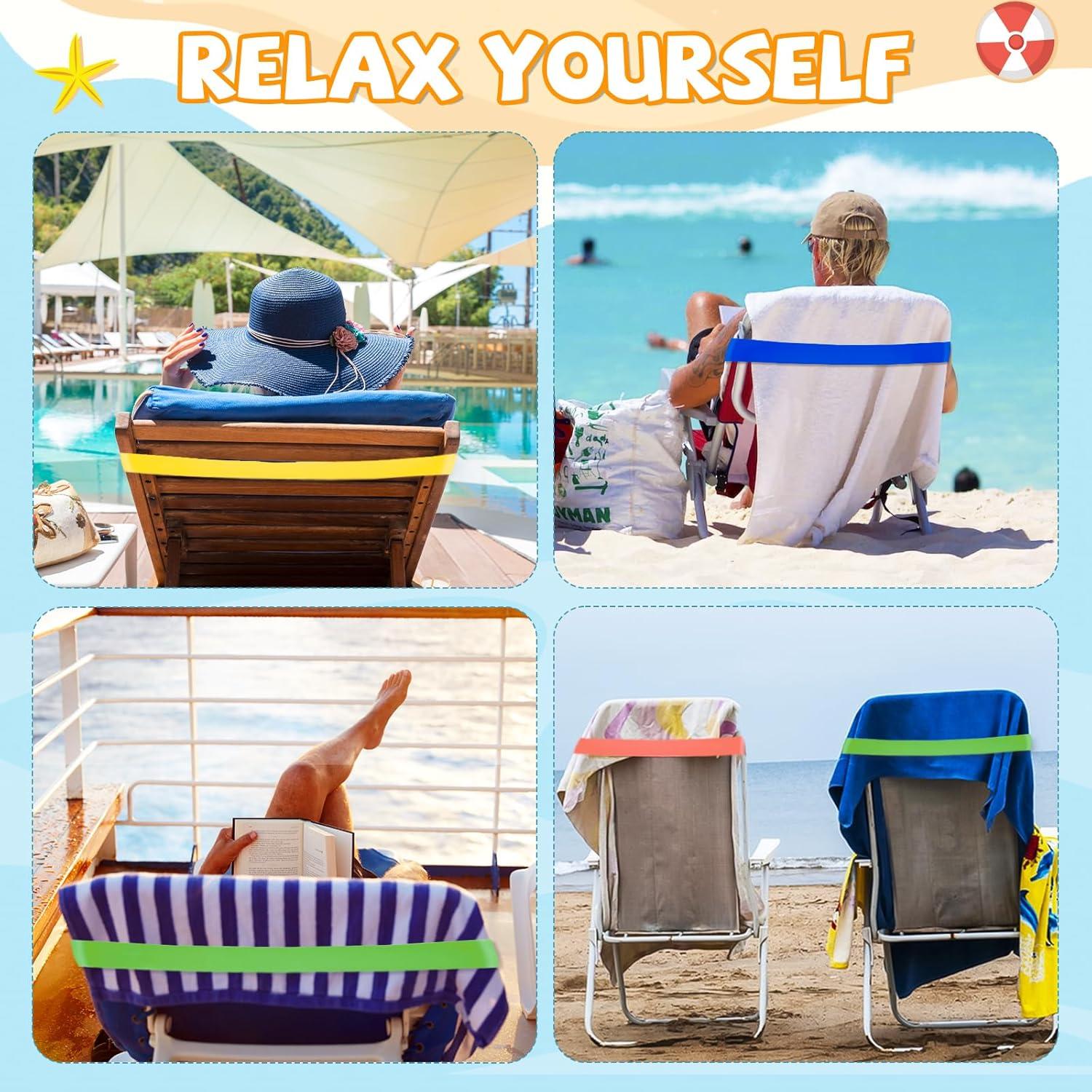 Paquete de 8 Bandas para Toallas BlissfulBlend - Goma Elástica