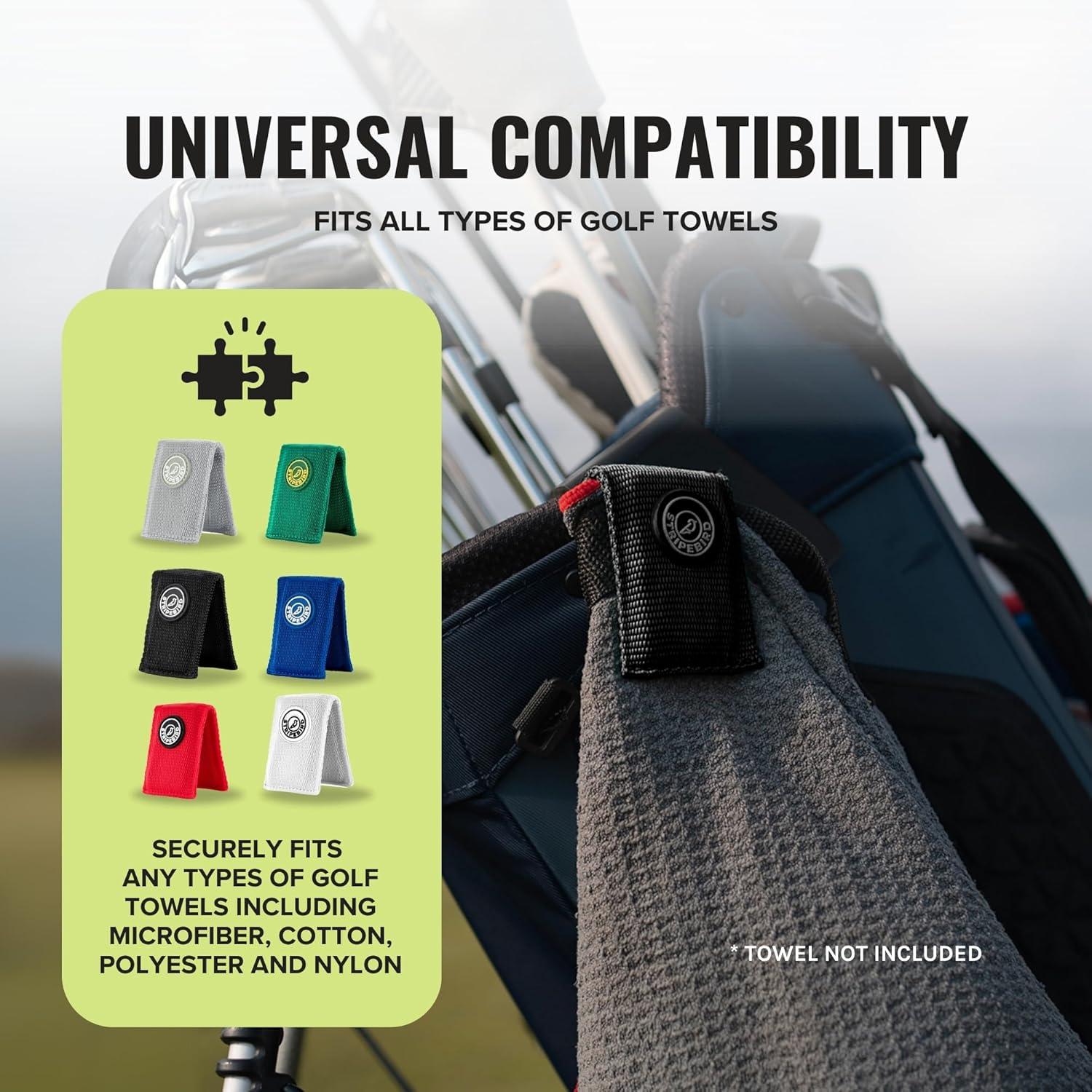 Clip Magnético para Toalla de Golf Stripebird - Negro - Desmontable