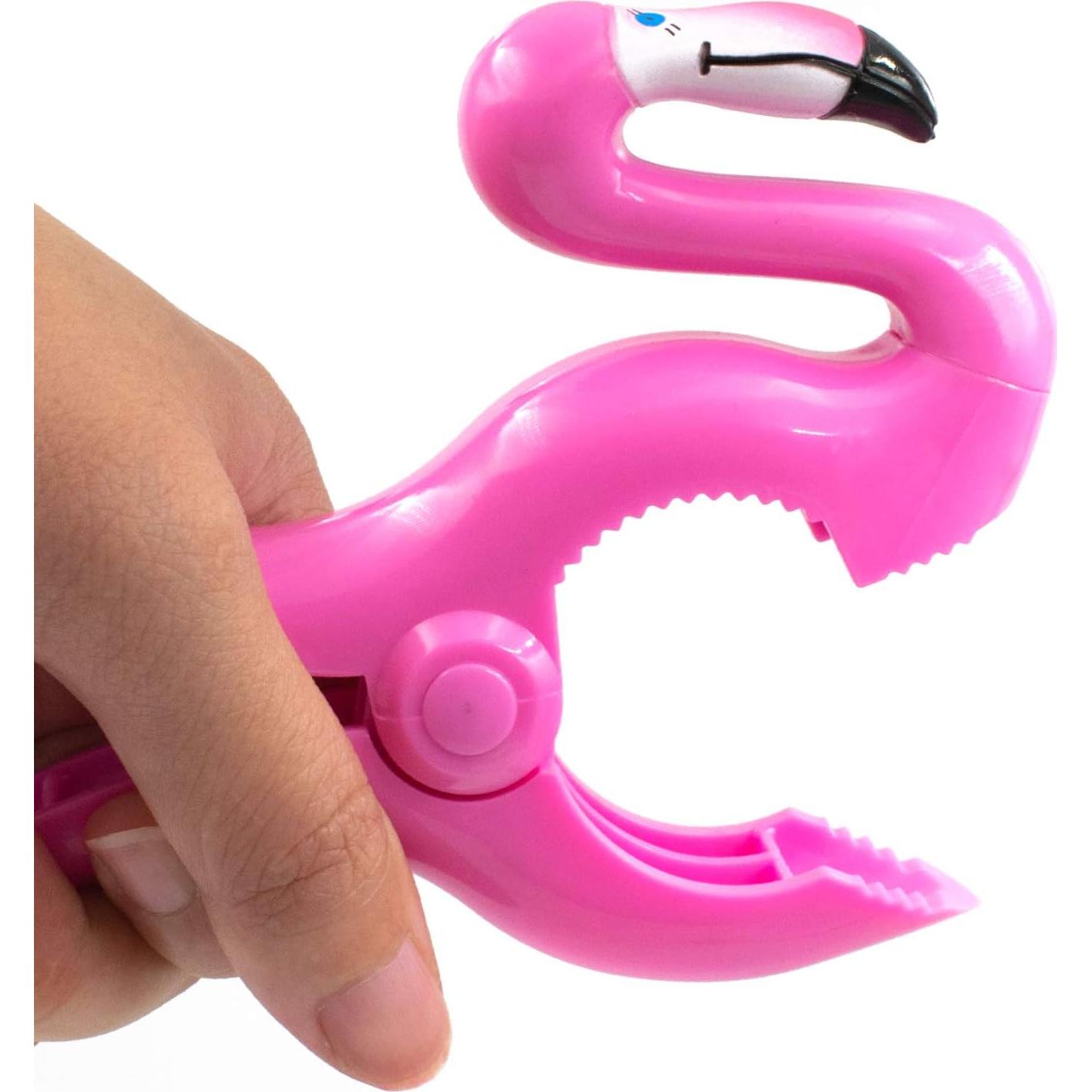 Clips de Toalla AUEAR Flamingo Rosa - Paquete de 4, 13cm