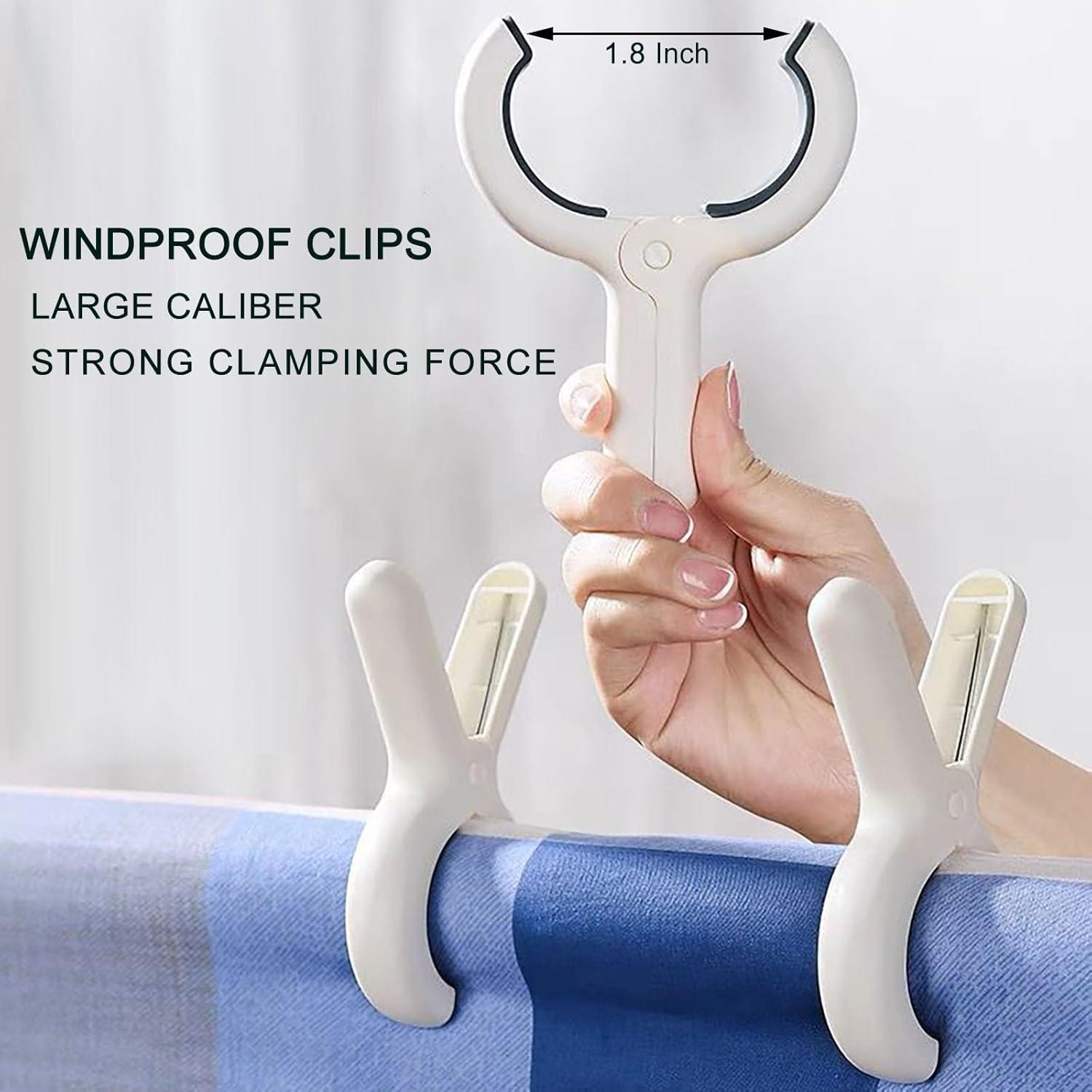 Clips de Toalla de Playa Extra Grande Qgond - 9 Piezas Caqui/Azul