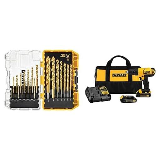 Taladro Inalámbrico DEWALT 20V Compacto con 21 Brocas