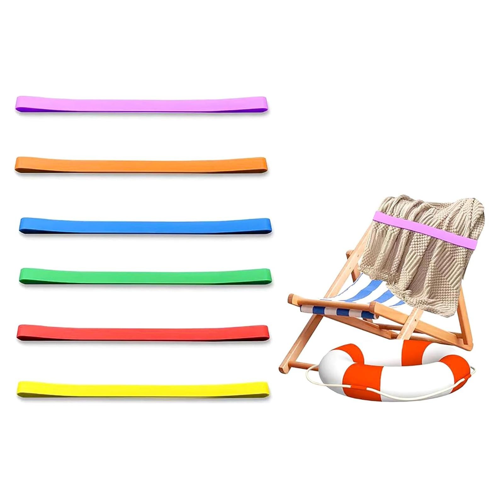 Bandas de Toalla de Playa YIKANGHENG 90 cm Silicona 6 Pcs