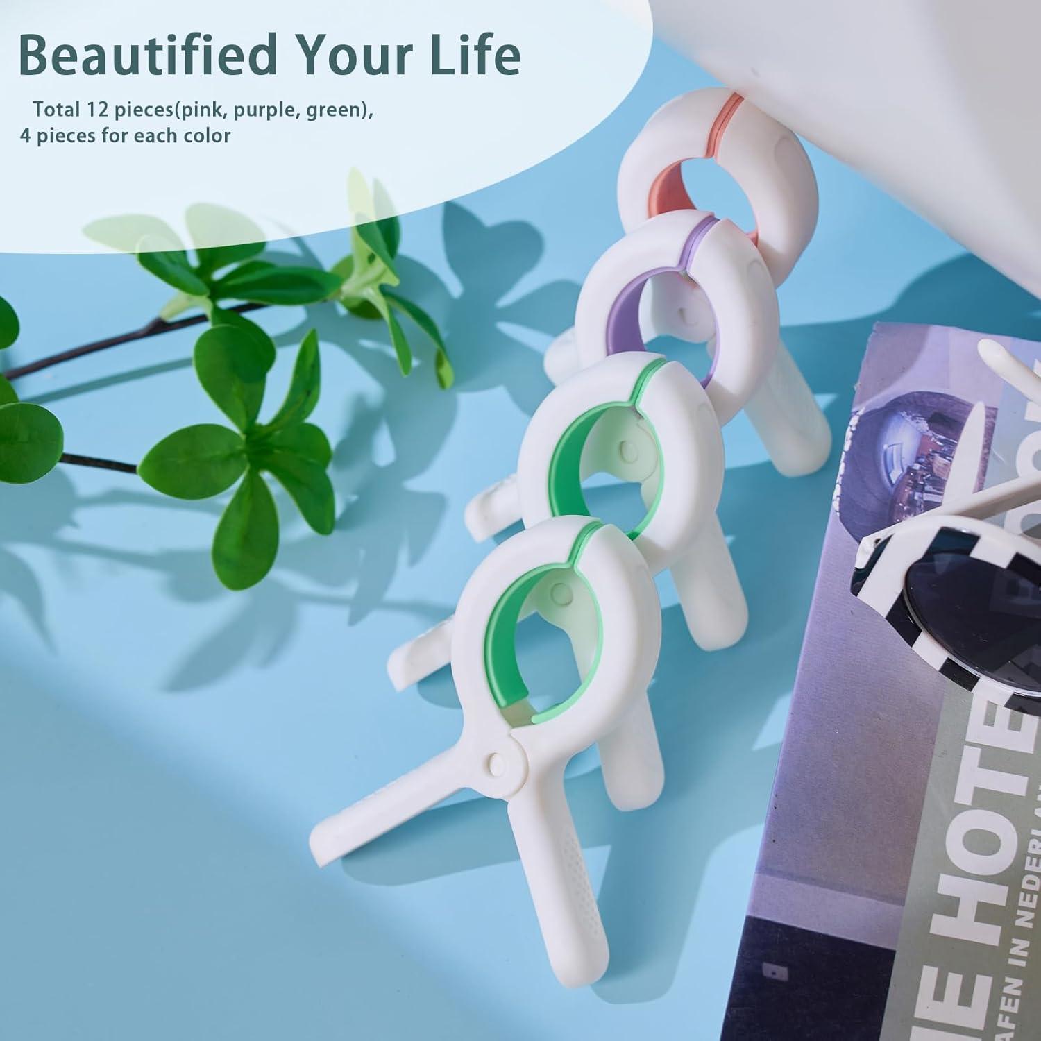 Pinzas para Toallas de Playa MKJFRME - Paquete de 12 Multicolor