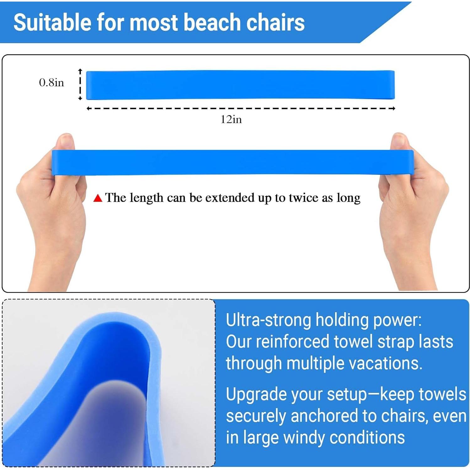 Bandas de Toalla de Playa Zacool - Paquete de 6 Colores