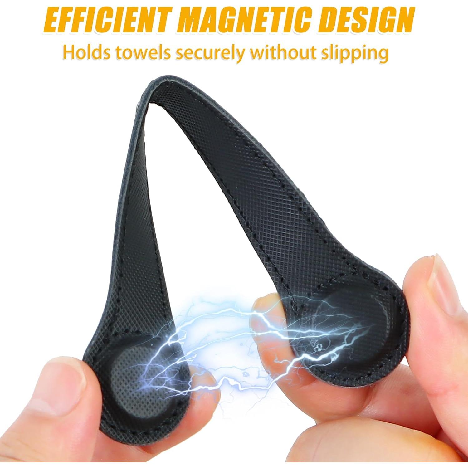 Clip de Toalla Magnético Sozize de Cuero Negro - 2 Unidades