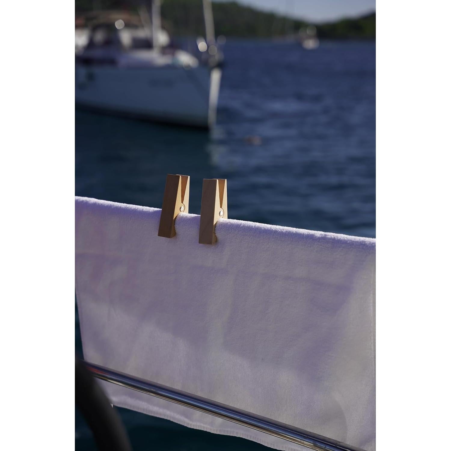 Pinzas de Madera Grandes Tuuli - Set de 4 para Toallas y Ropa