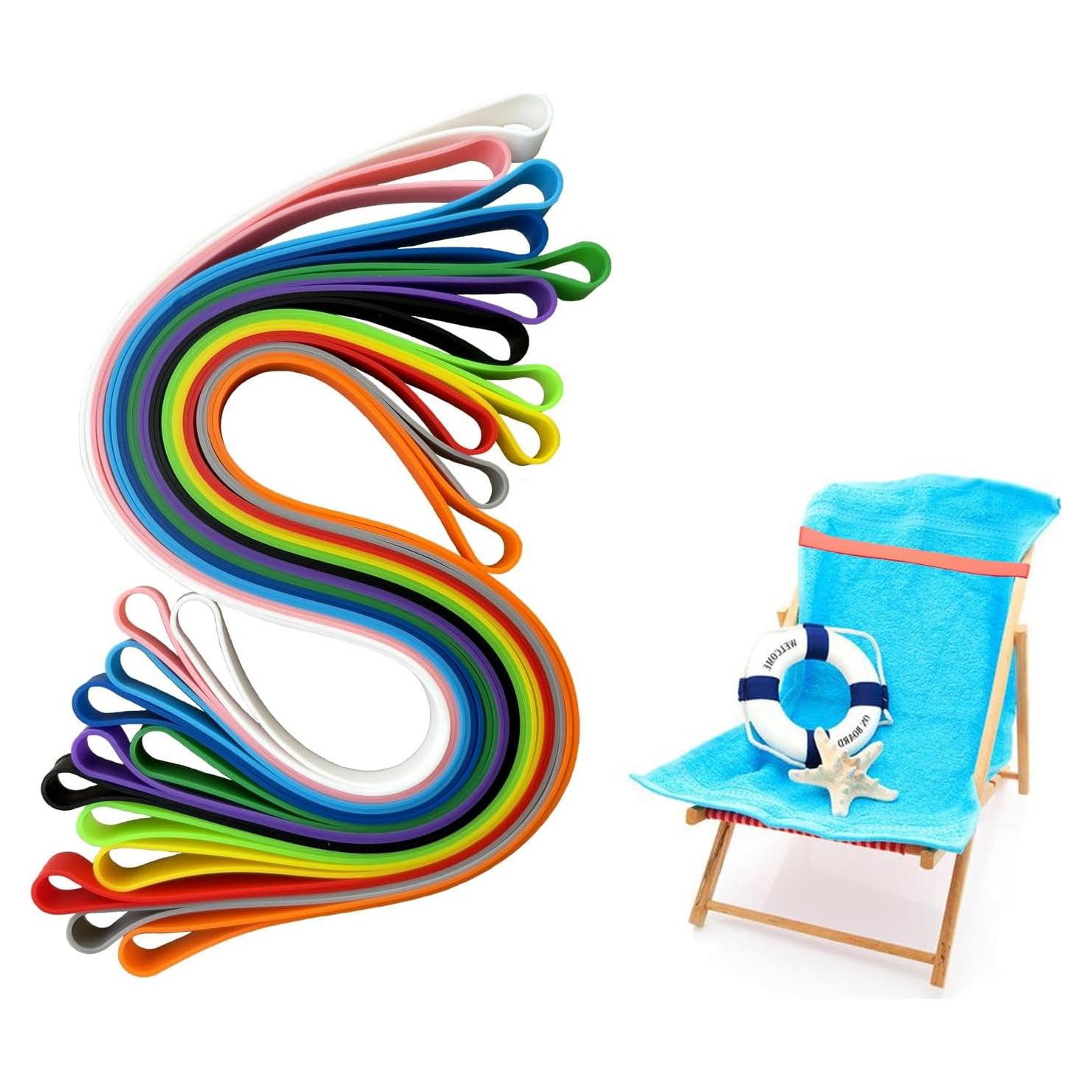 Paquete de 12 Bandas de Toalla de Silicona SUJAYU Multicolor