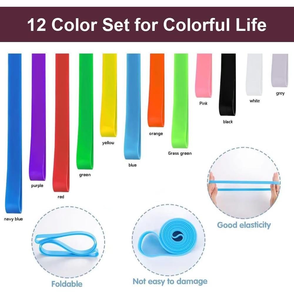 Paquete de 12 Bandas de Toalla de Silicona SUJAYU Multicolor