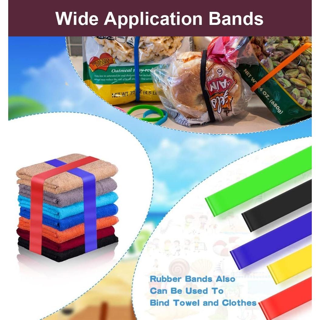 Paquete de 12 Bandas de Toalla de Silicona SUJAYU Multicolor