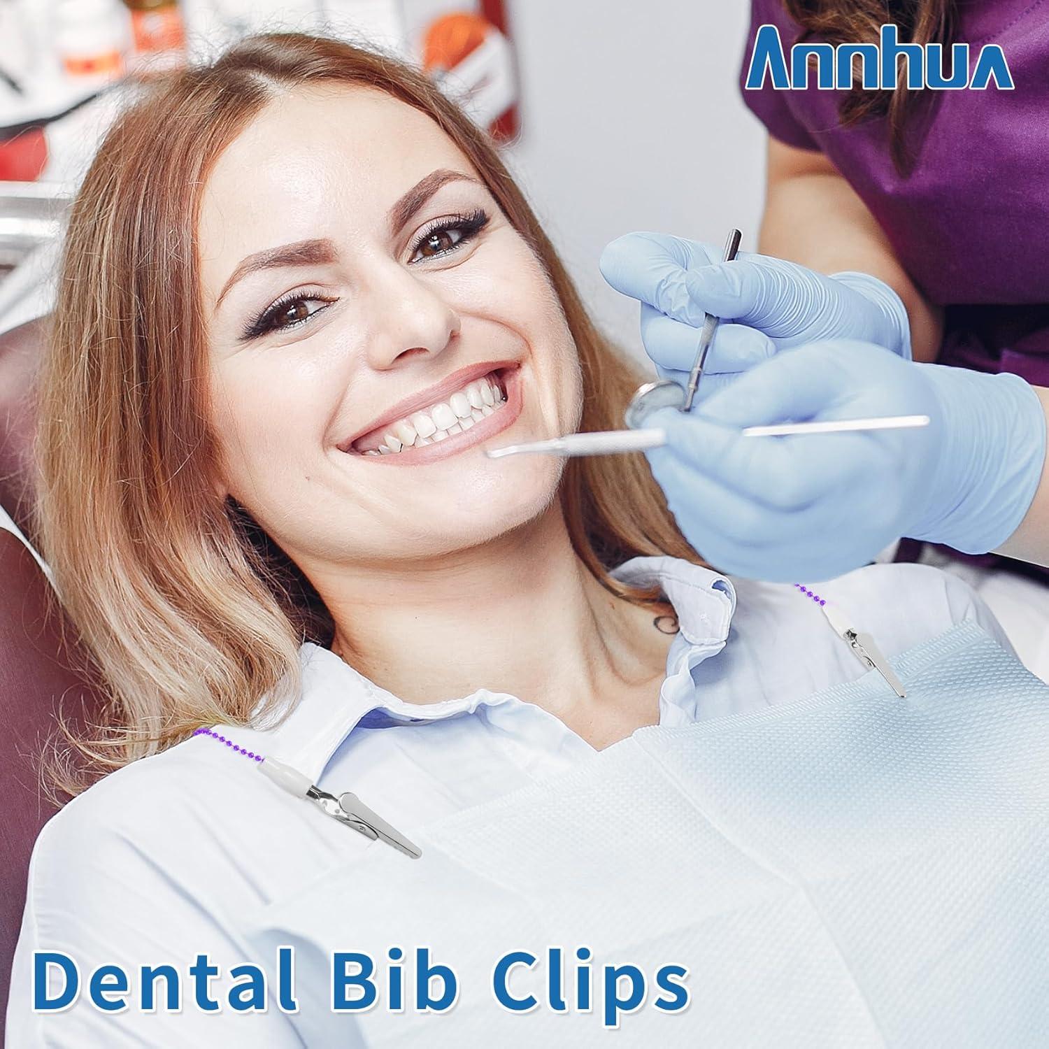 Clip de Babero Dental Annhua Morado - Paquete de 3, 48 cm