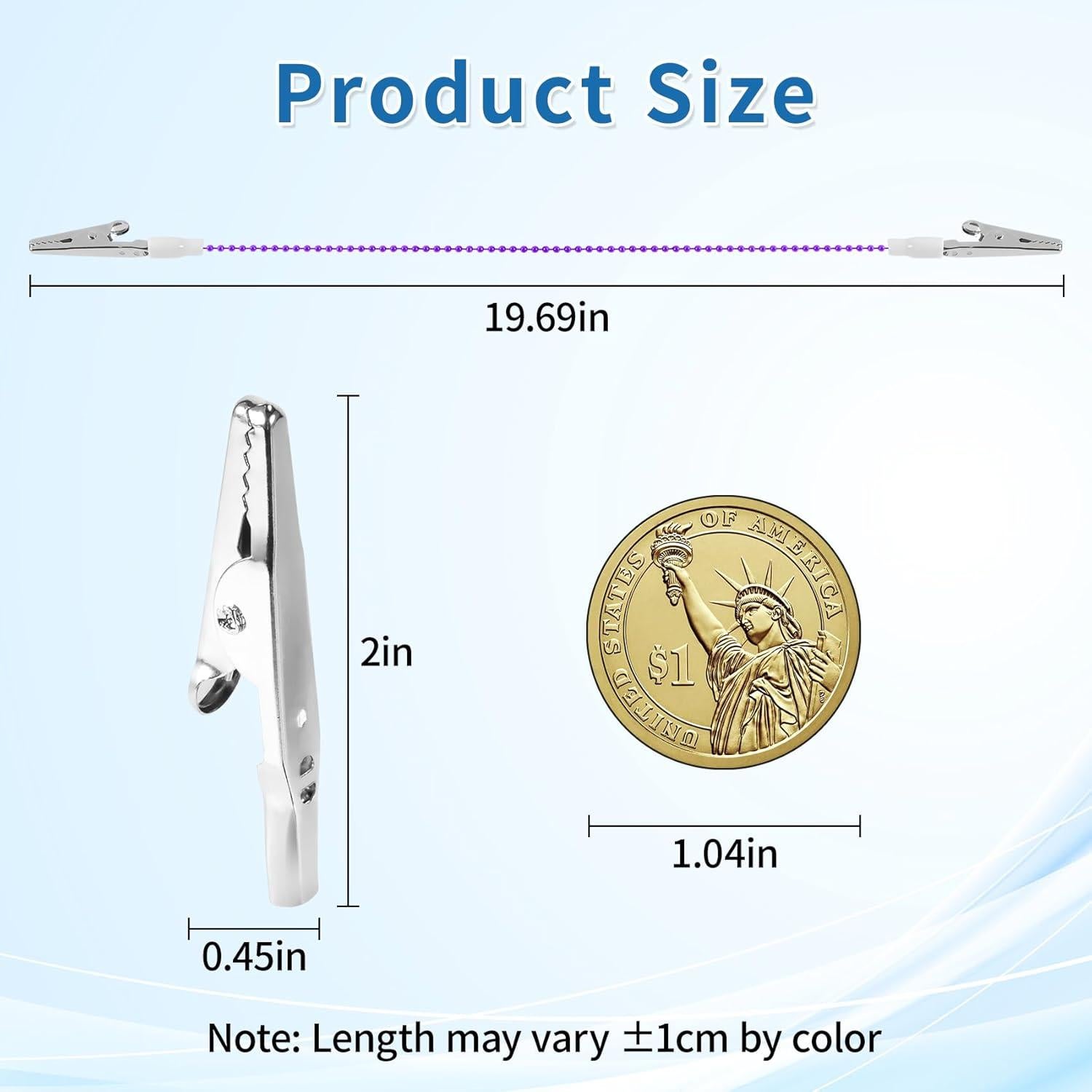 Clip de Babero Dental Annhua Morado - Paquete de 3, 48 cm