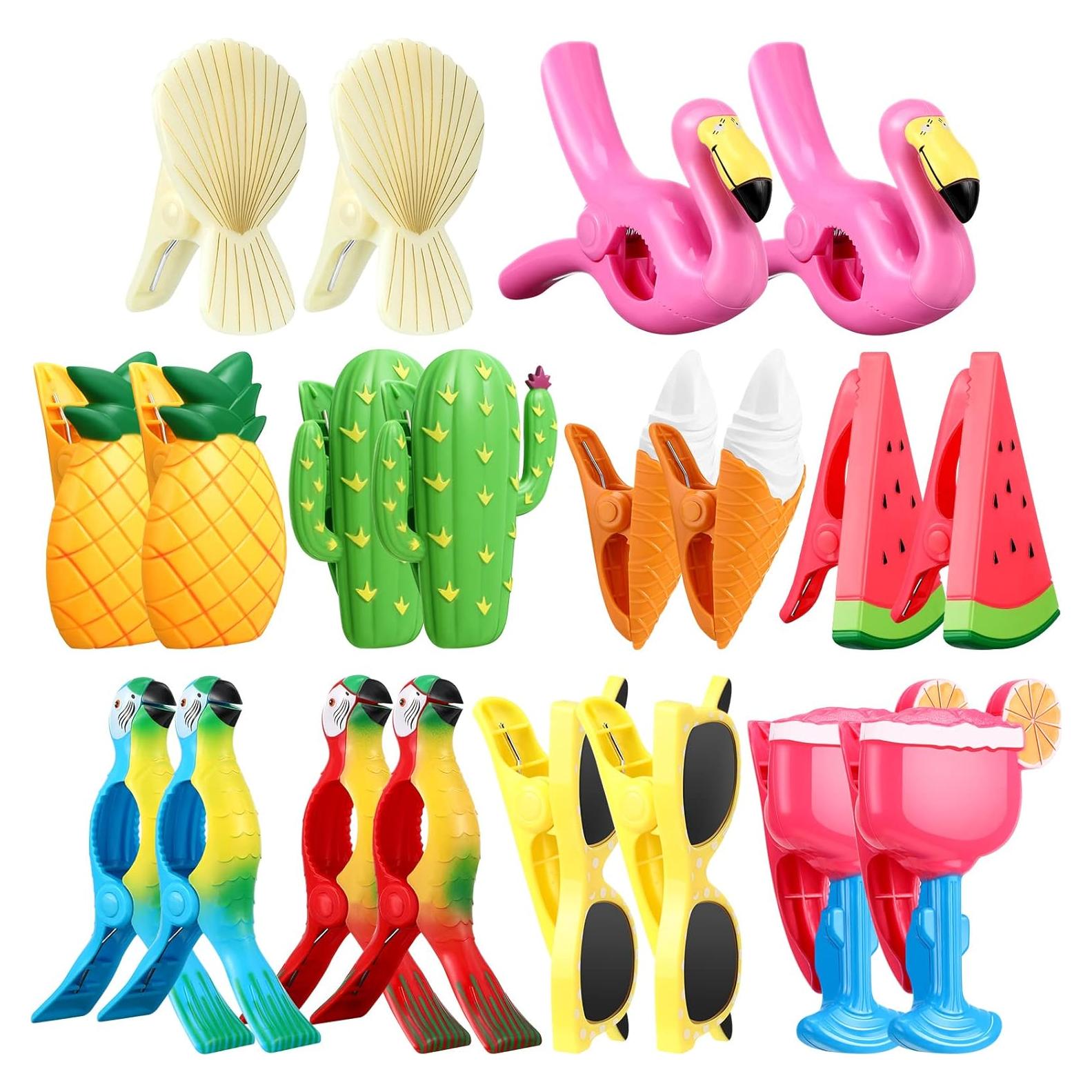 20 Clips de Toalla de Playa Hoteam - Temática Verano, Plástico