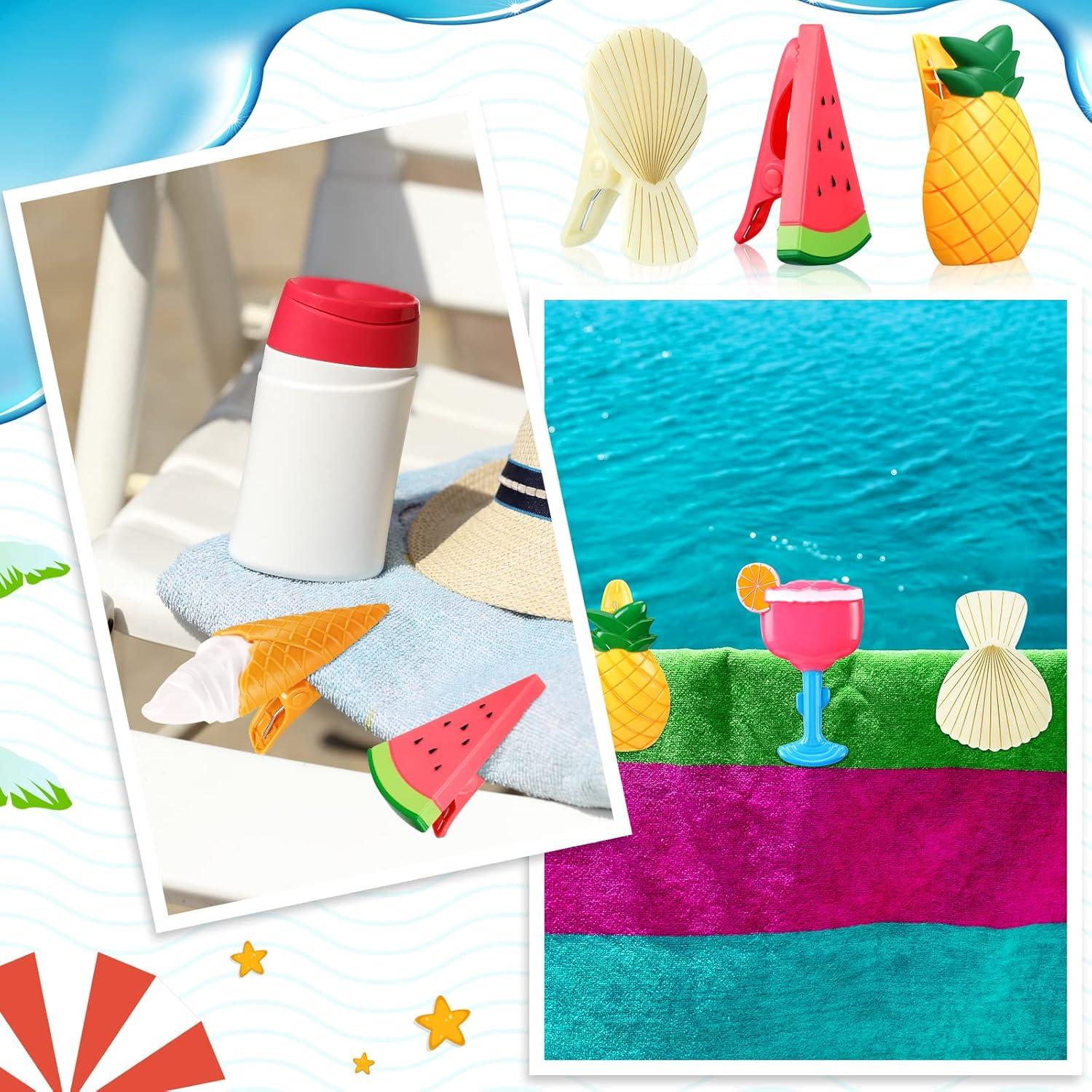 20 Clips de Toalla de Playa Hoteam - Temática Verano, Plástico