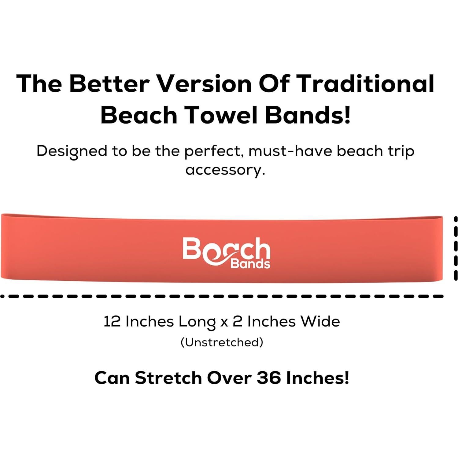 Bandas de Toalla de Playa BeachBands - Paquete de 6 Silicona UV