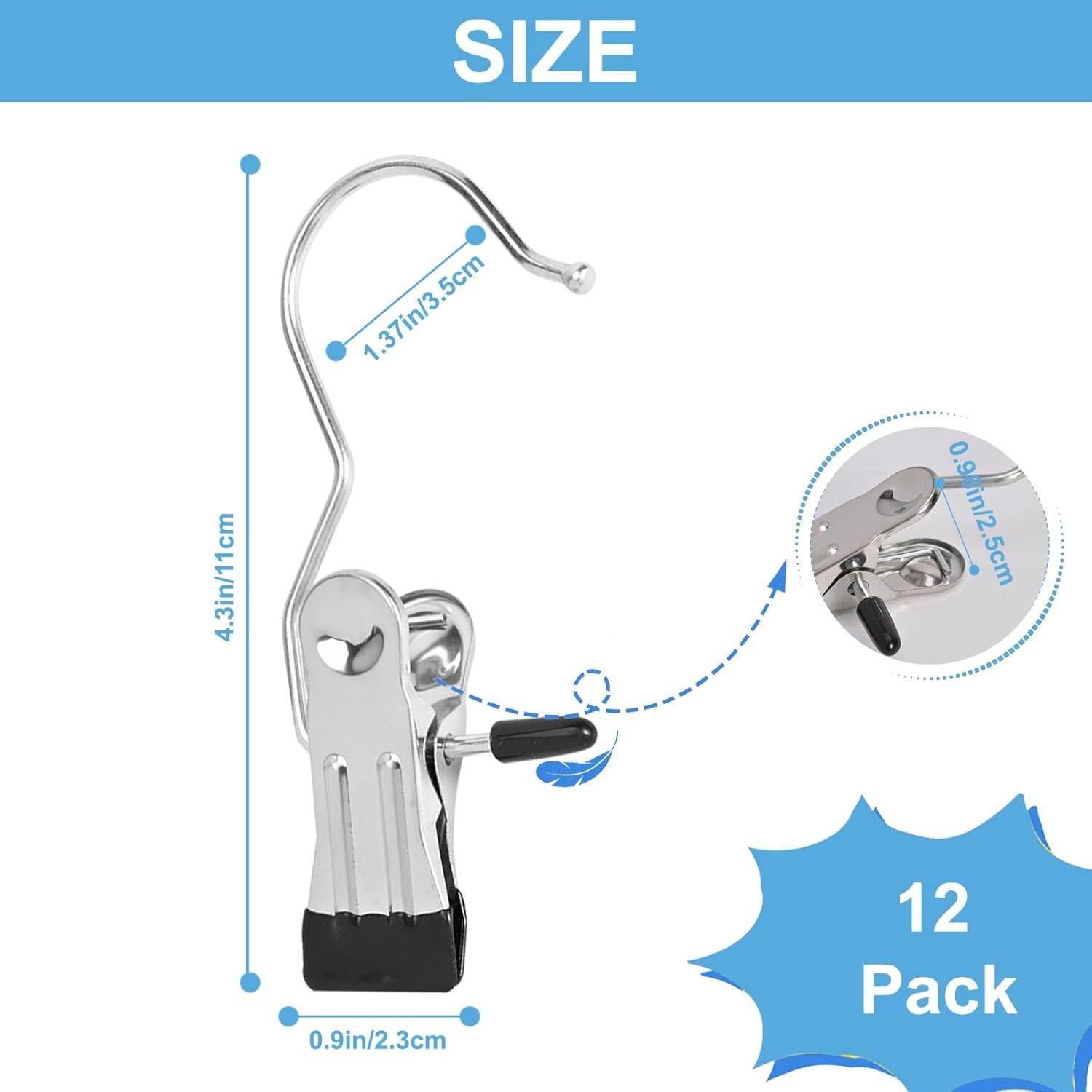 Ganchos para colgar botas VEESON - Paquete de 12, acero inoxidable