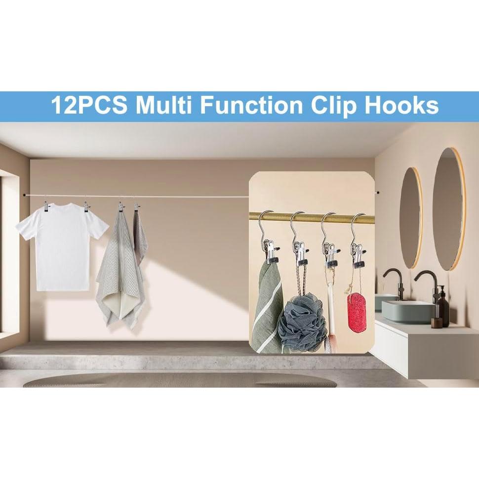 Ganchos para colgar botas VEESON - Paquete de 12, acero inoxidable