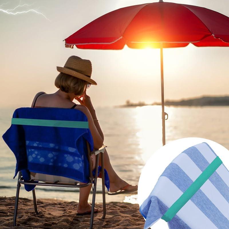 Bandas de Toalla de Playa Bizooth, 6 Piezas, Azul/Turquesa