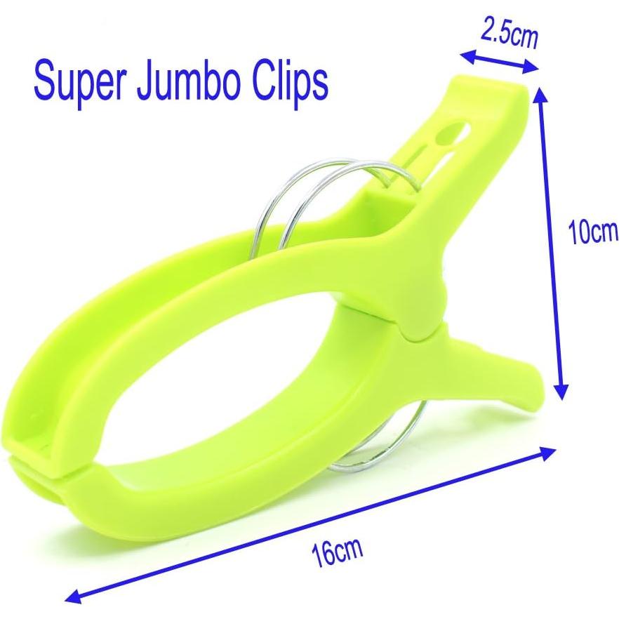 Juego de 6 Clips Jumbo Z ZICOME para Toallas y Ropa