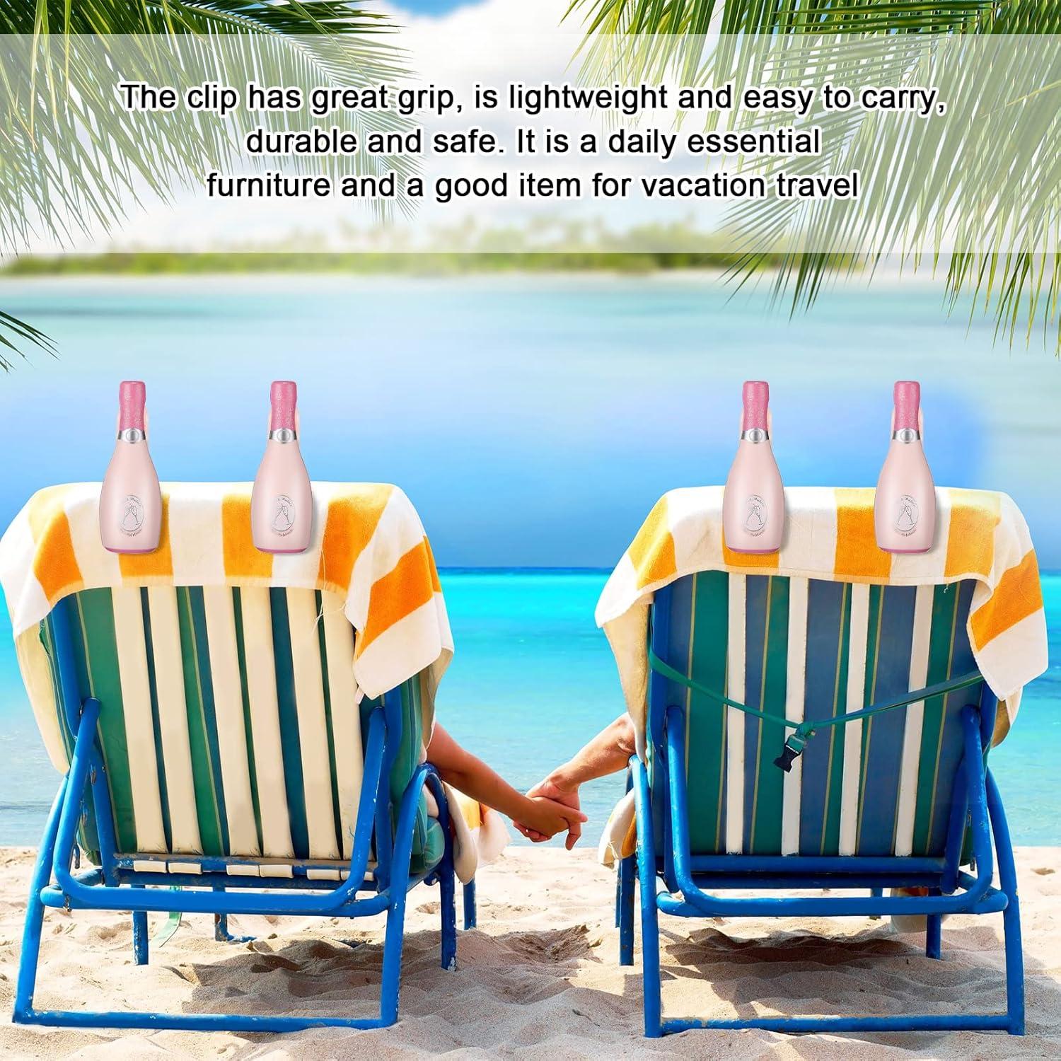 Clips de Toalla de Playa Sieral 4 Piezas Color Champán