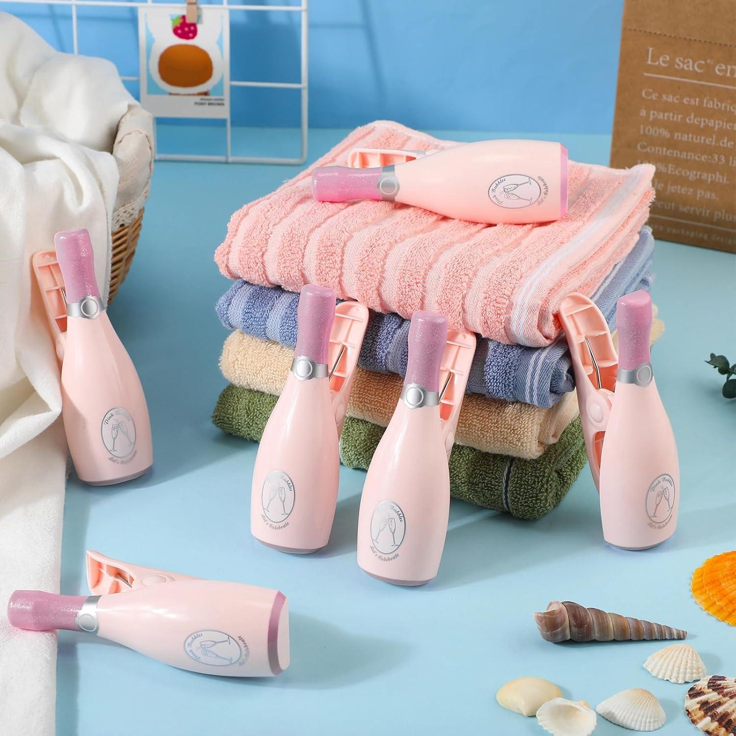 Clips de Toalla de Playa Sieral 4 Piezas Color Champán